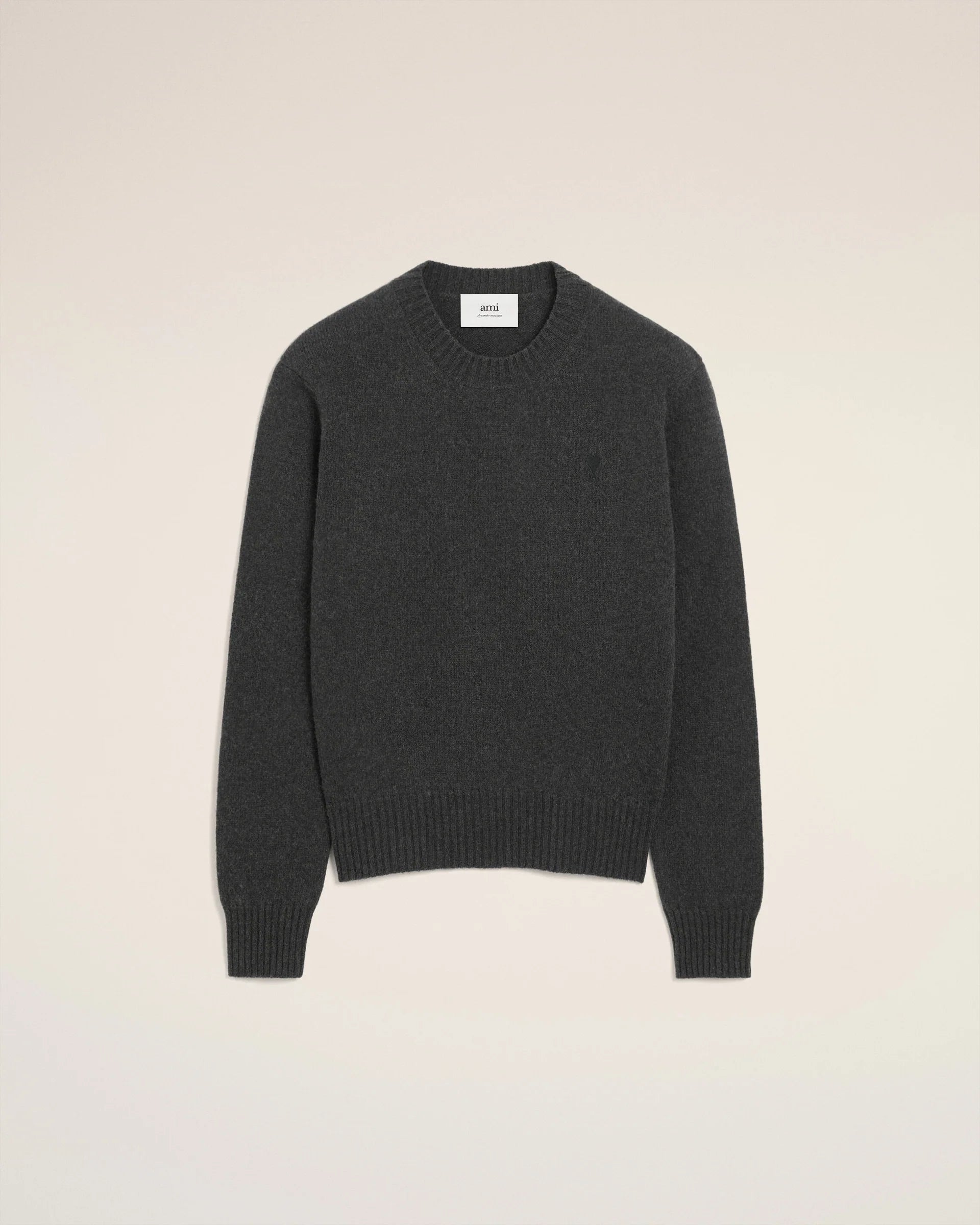 Ami Paris - Pull cachemire col rond ami de coeur - Anthracite - Pulls et Sweats - HKS830.005