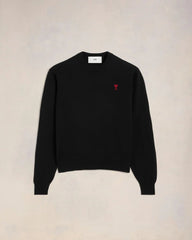 Ami Paris - Pull en Laine Extrafine Ami de Cœur - Noir et Rouge - Pulls et Sweats - BFHKS001.001