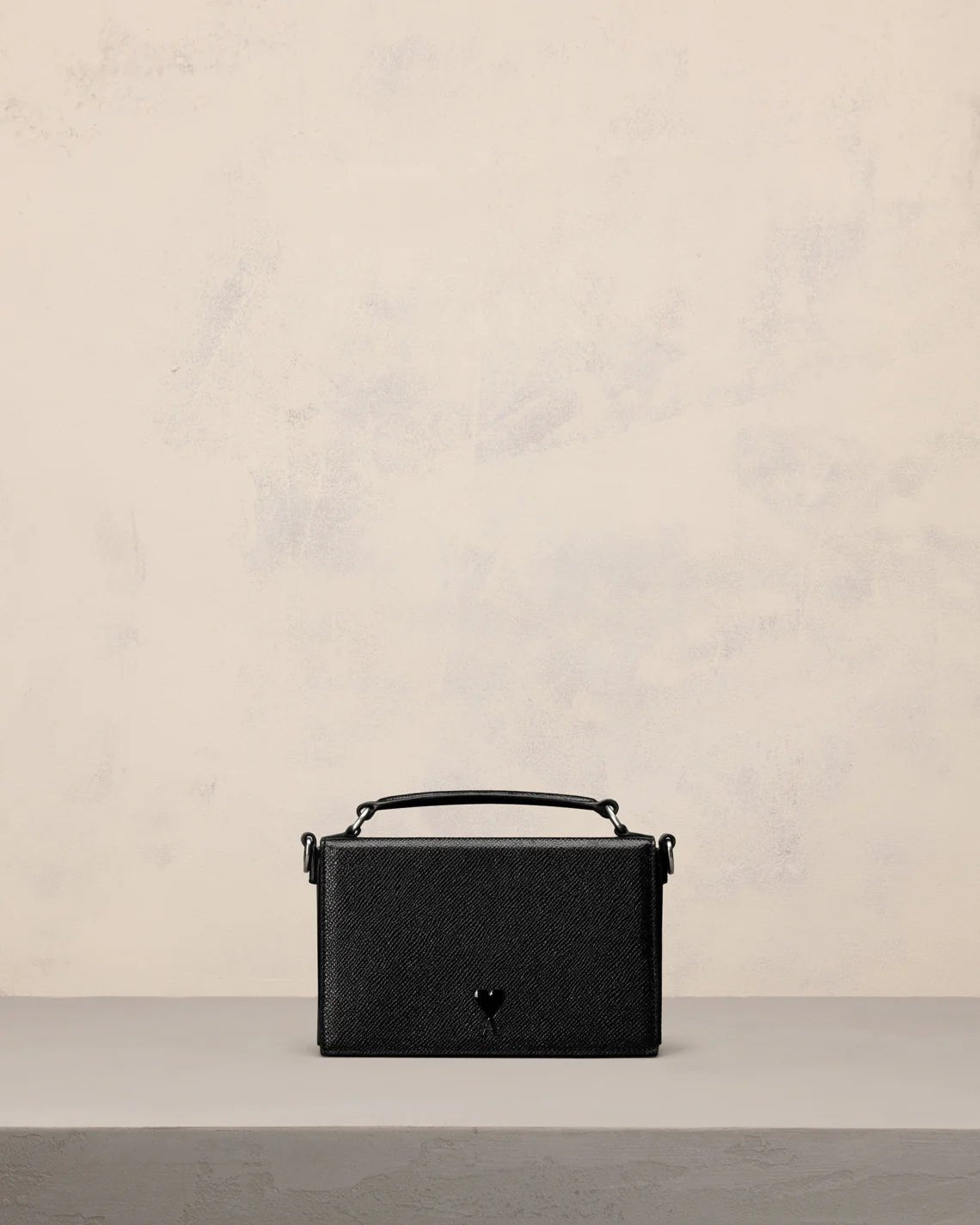 Ami Paris - Leather Lunchbox Cuir Lisse - Noir - Sac - ULL104