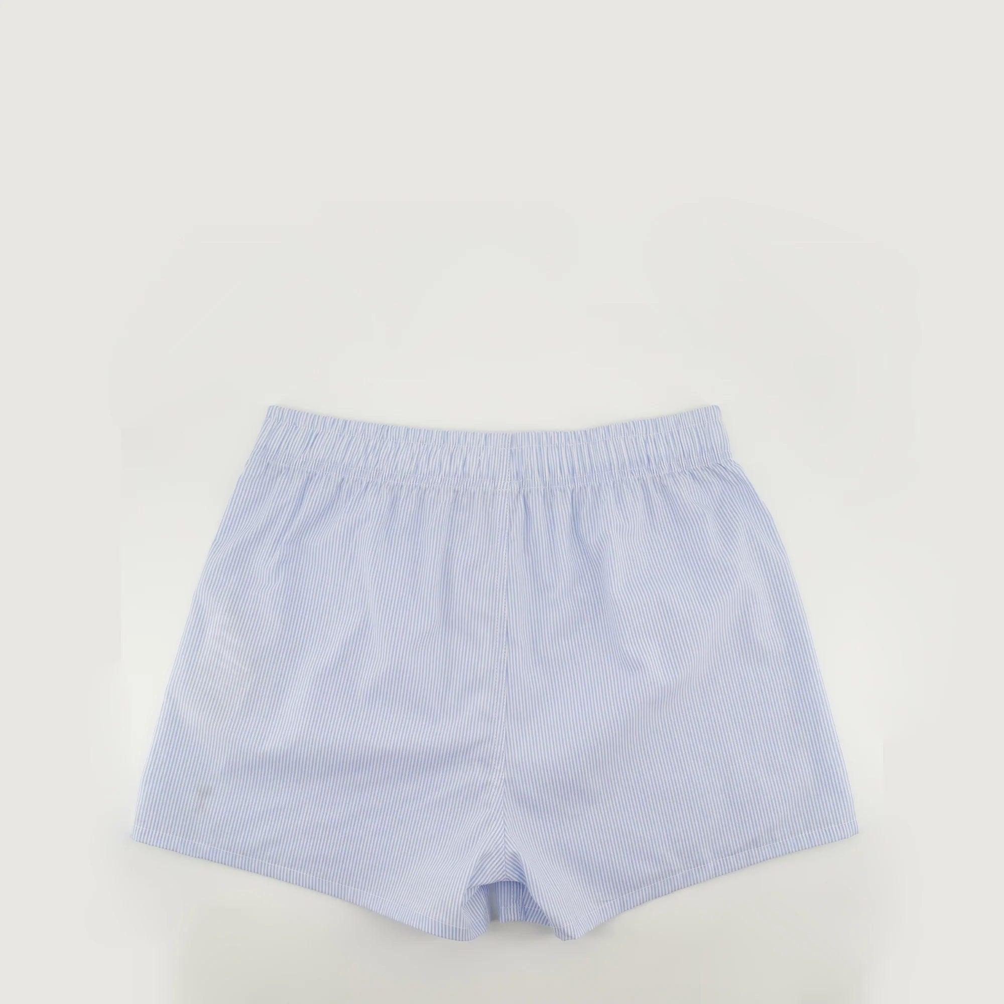 Ami Paris - Caleçon en popeline de coton rayée Ami de coeur - Bleu ciel/blanc naturel - Sous - vetements - HUN207.CO0092