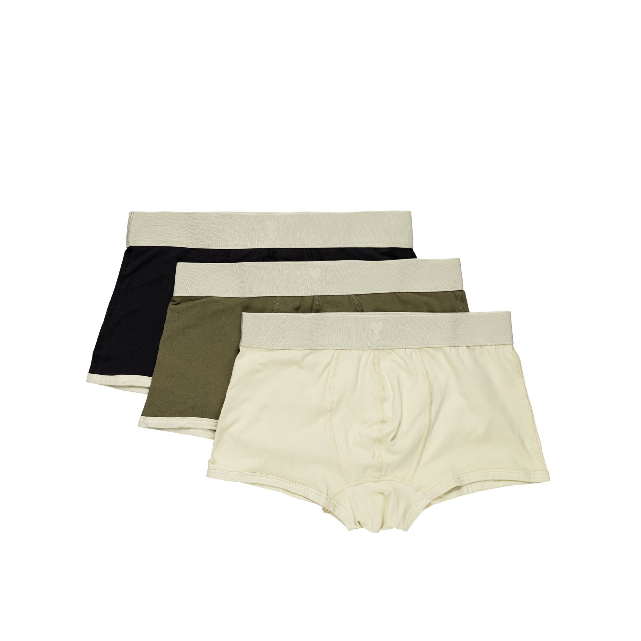 Ami Paris - Pack x3 Boxers Ami de coeur - Antracite / Bronze/ Ivoire - Sous - vetements - HUN203.AW0014