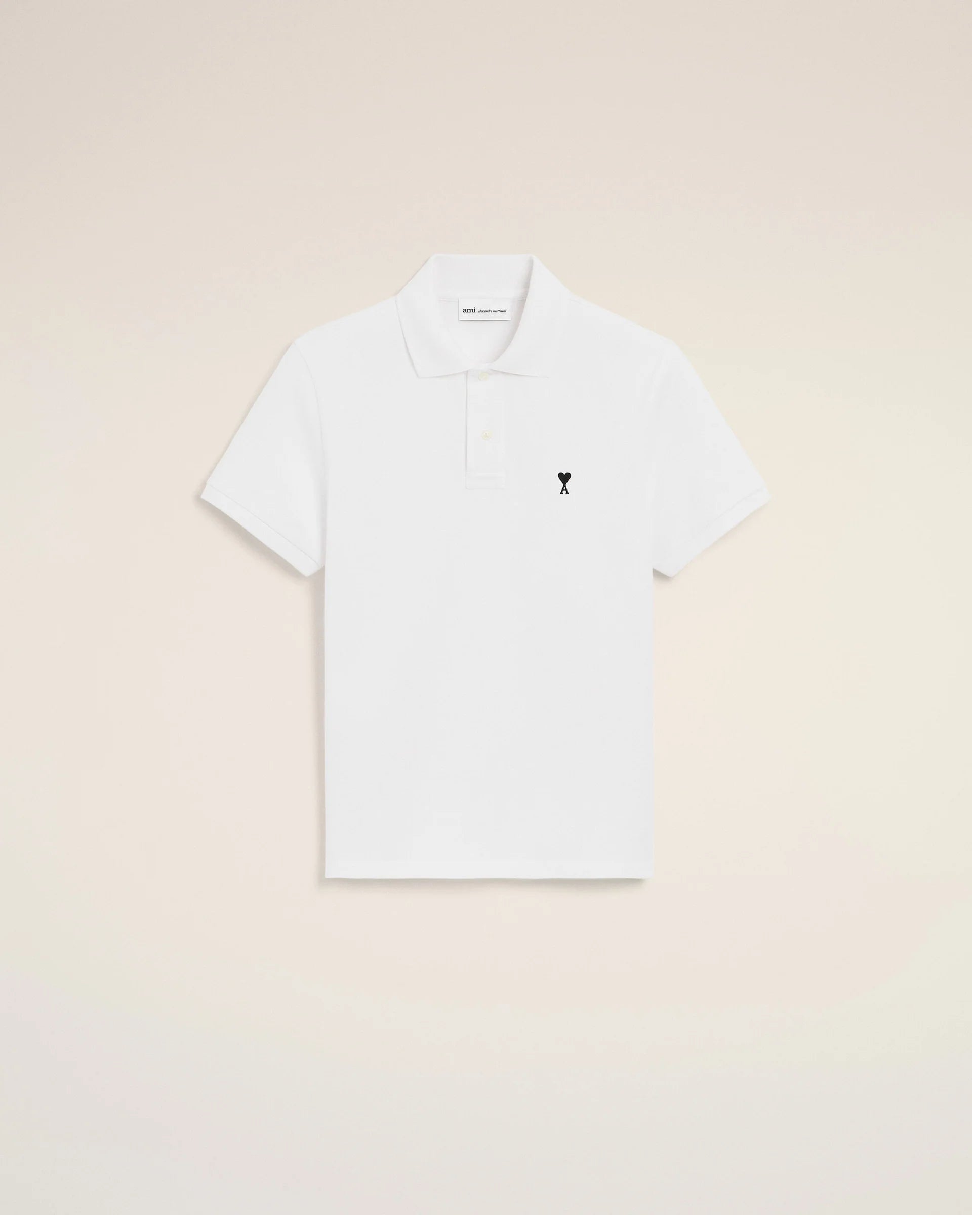 Ami Paris - Polo manches courtes Ami de coeur contrasté - Blanc-T-shirts-HPL411.760