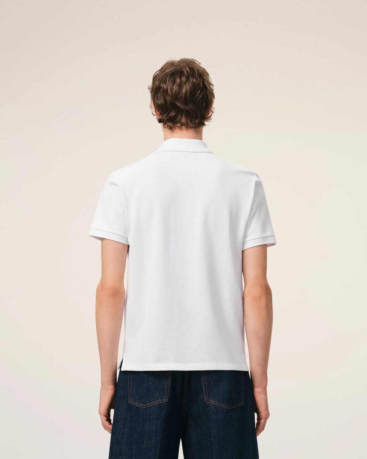 Ami Paris - Polo manches courtes Ami de coeur contrasté - Blanc-T-shirts-HPL411.760