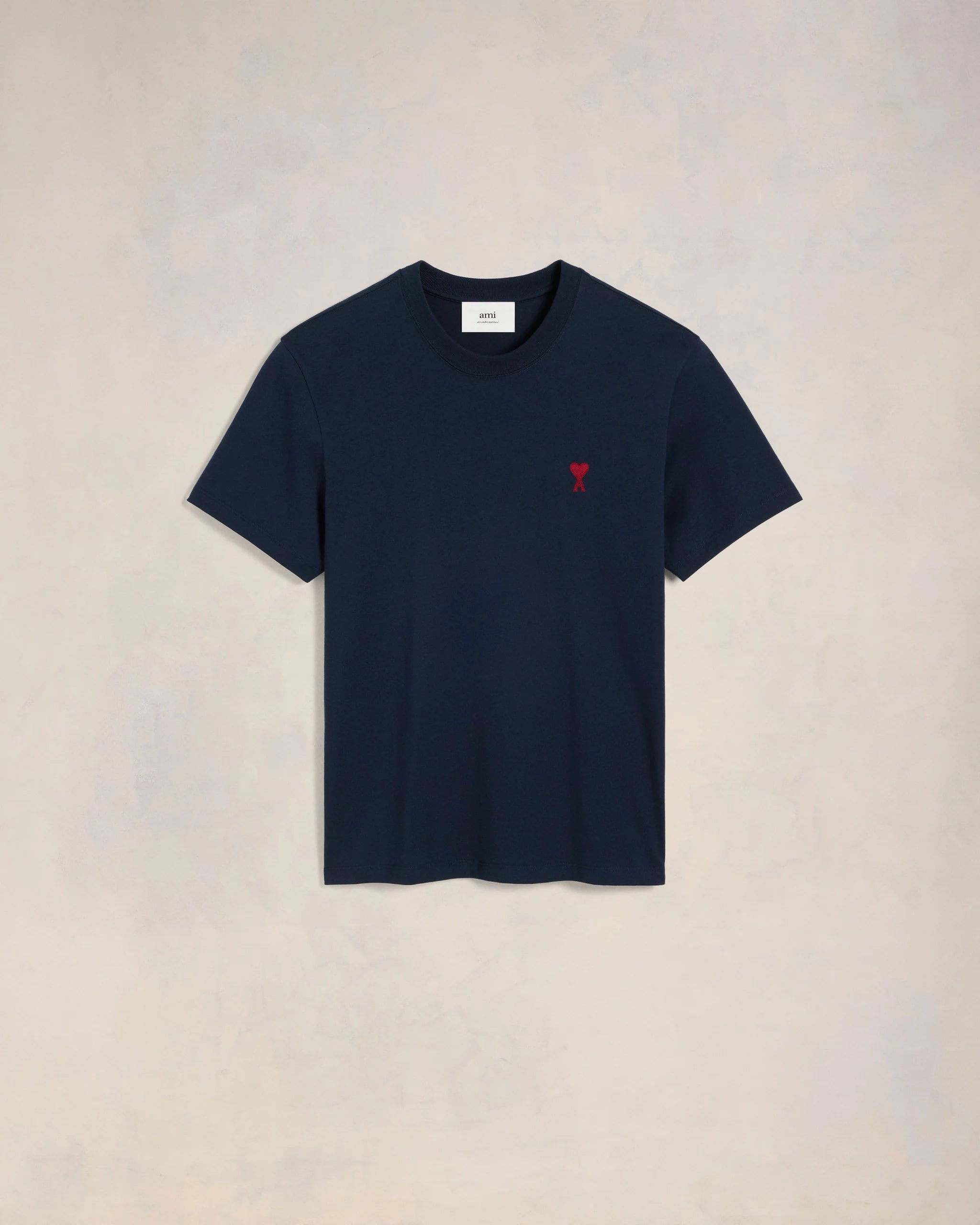 Ami Paris - T-shirt Ami de cœur - Bleu Nuit et Rouge - T-shirts - BFUTS035