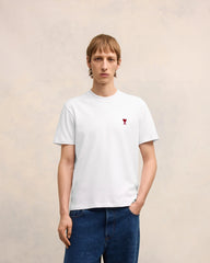 Ami Paris - T-shirt Ami de Cœur Rouge - Blanc - T-shirts - BFUTS001.724