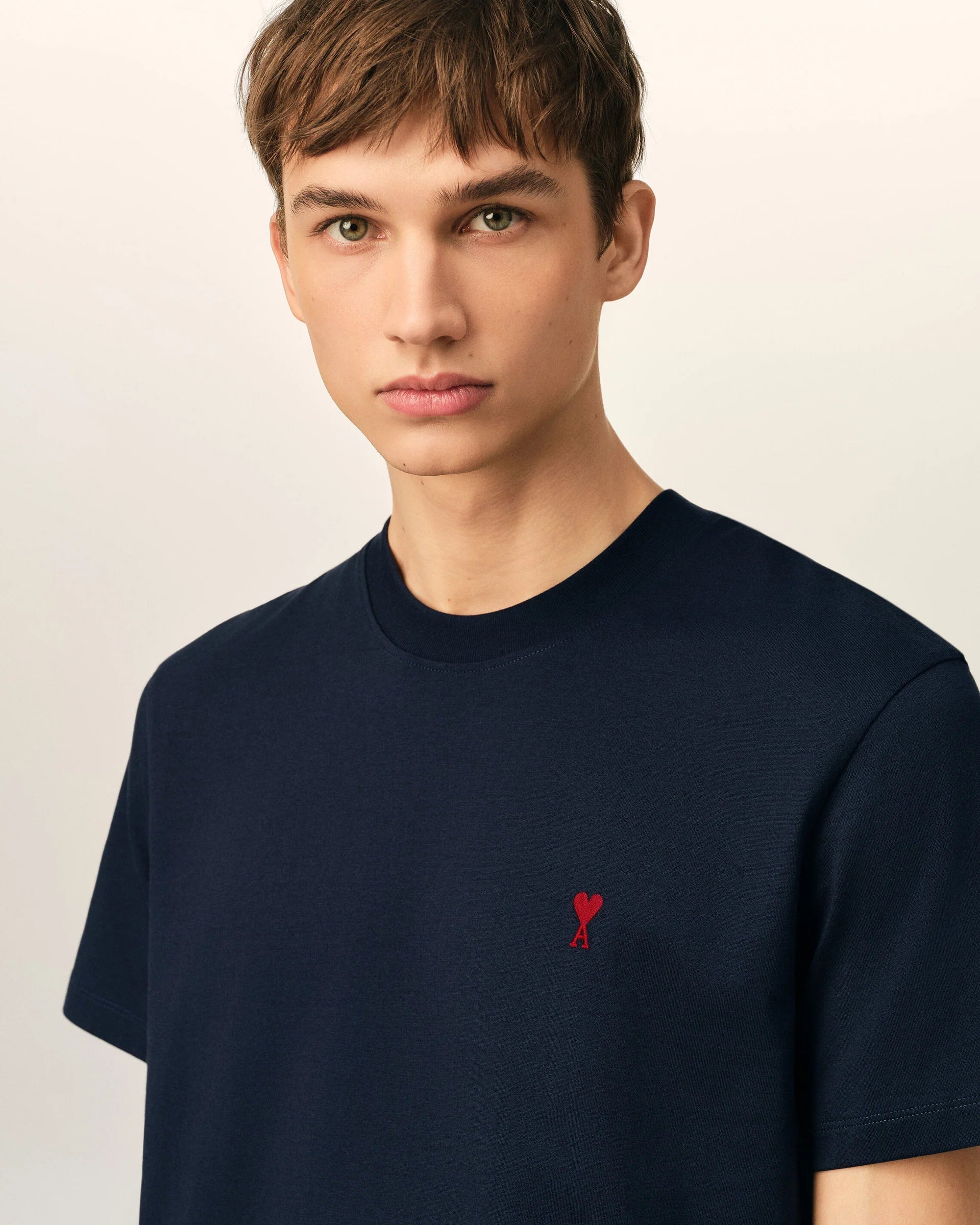 Ami Paris - T-shirt Ami de cœur rouge- Bleu nuit-T-shirts-BFUTS035.724