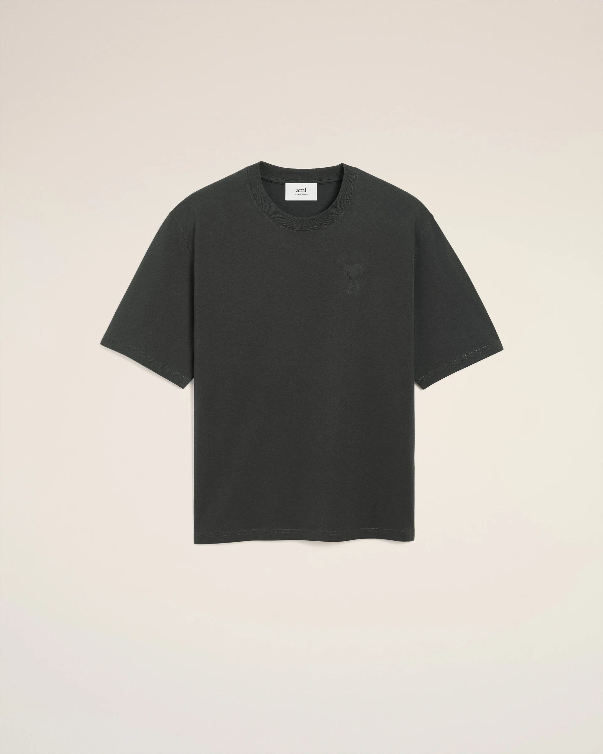 Ami Paris - T-shirt Anthracite Ami de Coeur Embossé Coupe Loose - T-shirts - UTS357.726