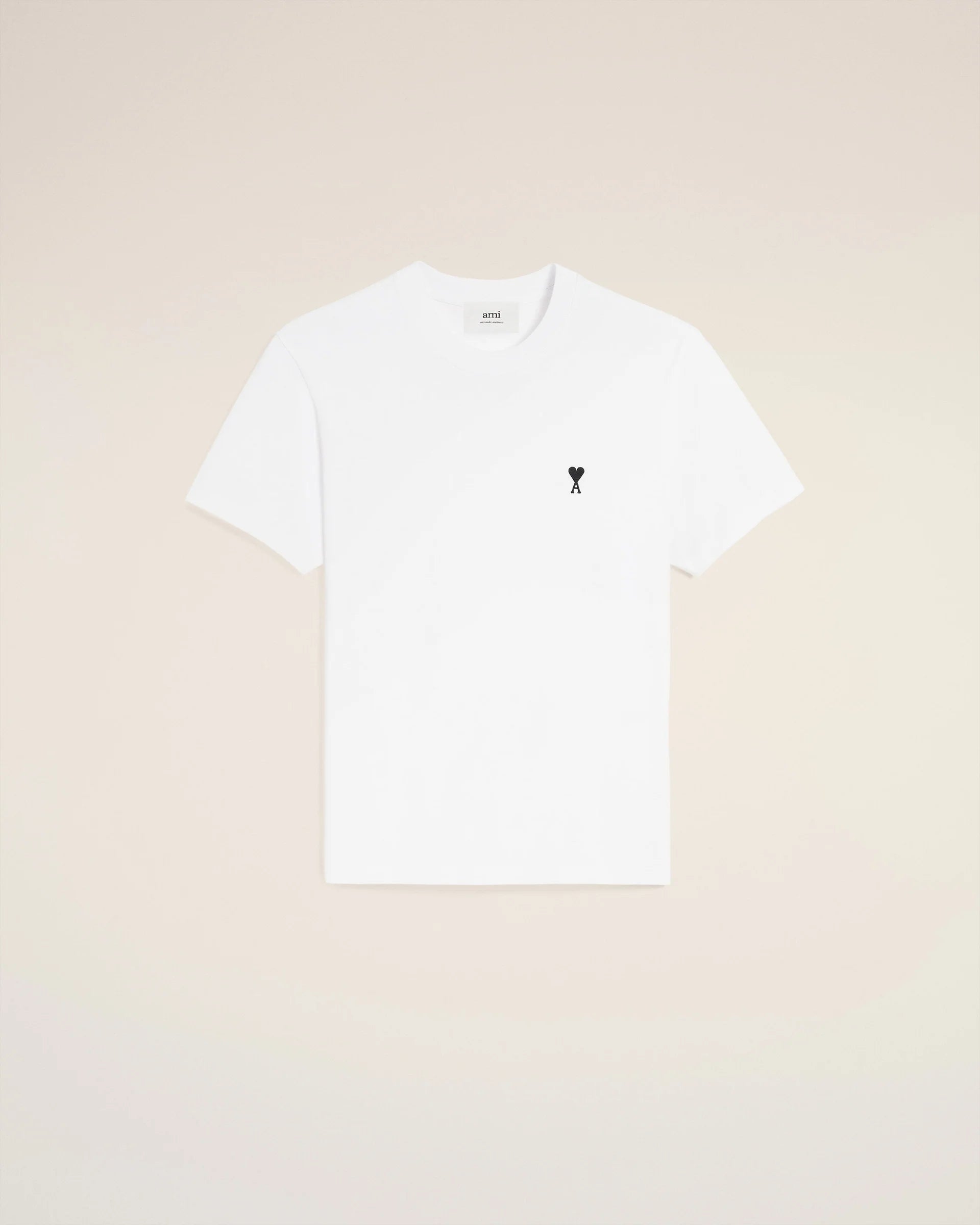 Ami Paris - T-shirt blanc Ami de Coeur noir - T-shirts - HTS346.724