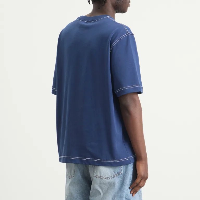 Ami Paris - T-shirt Boxy Ami de Coeur en Surpiqûres - Encre-T-shirts-HTS394.726