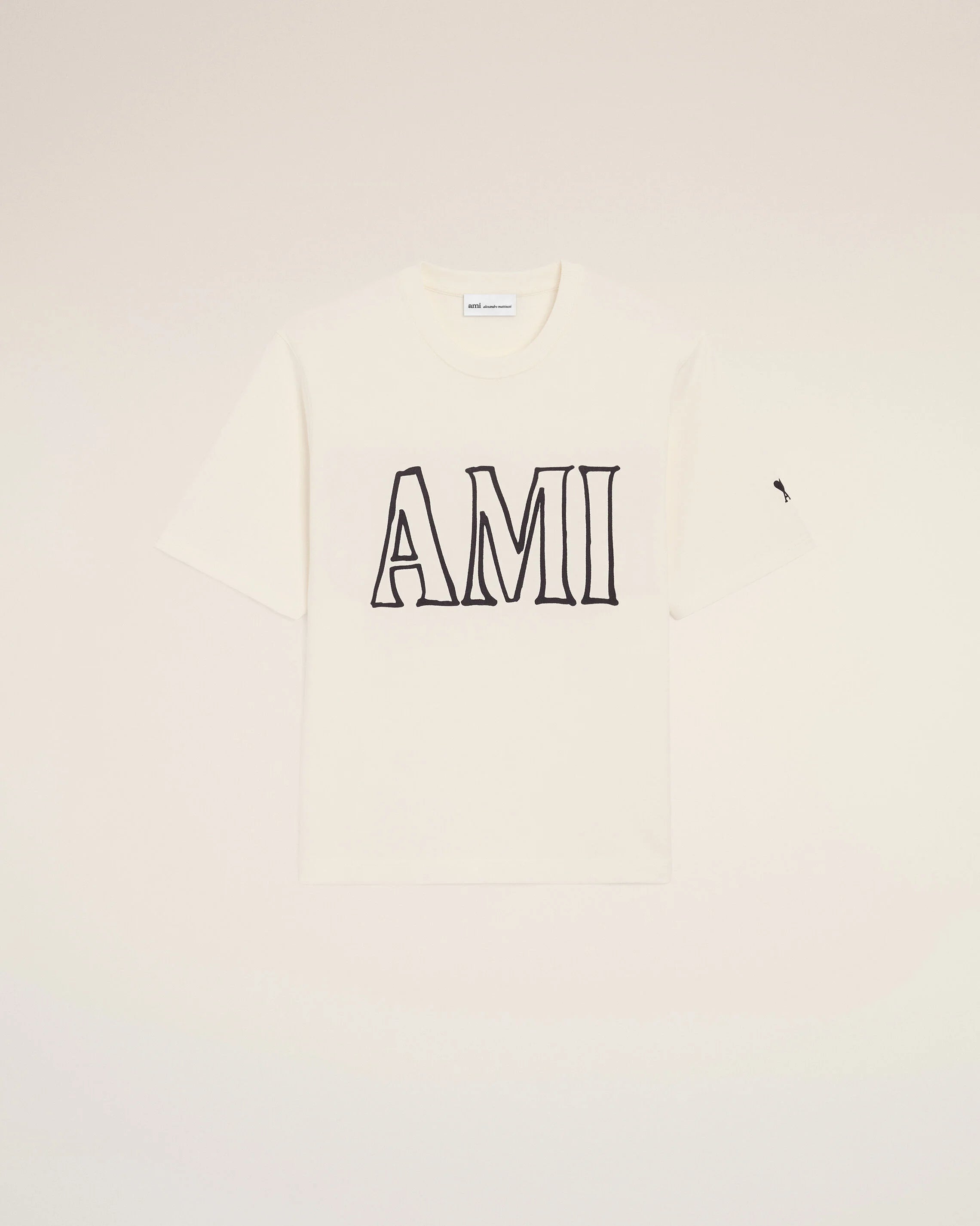 Ami Paris - T-shirt boxy imprimé Ami Paris - Blanc crème - T-shirts - UTS380.726