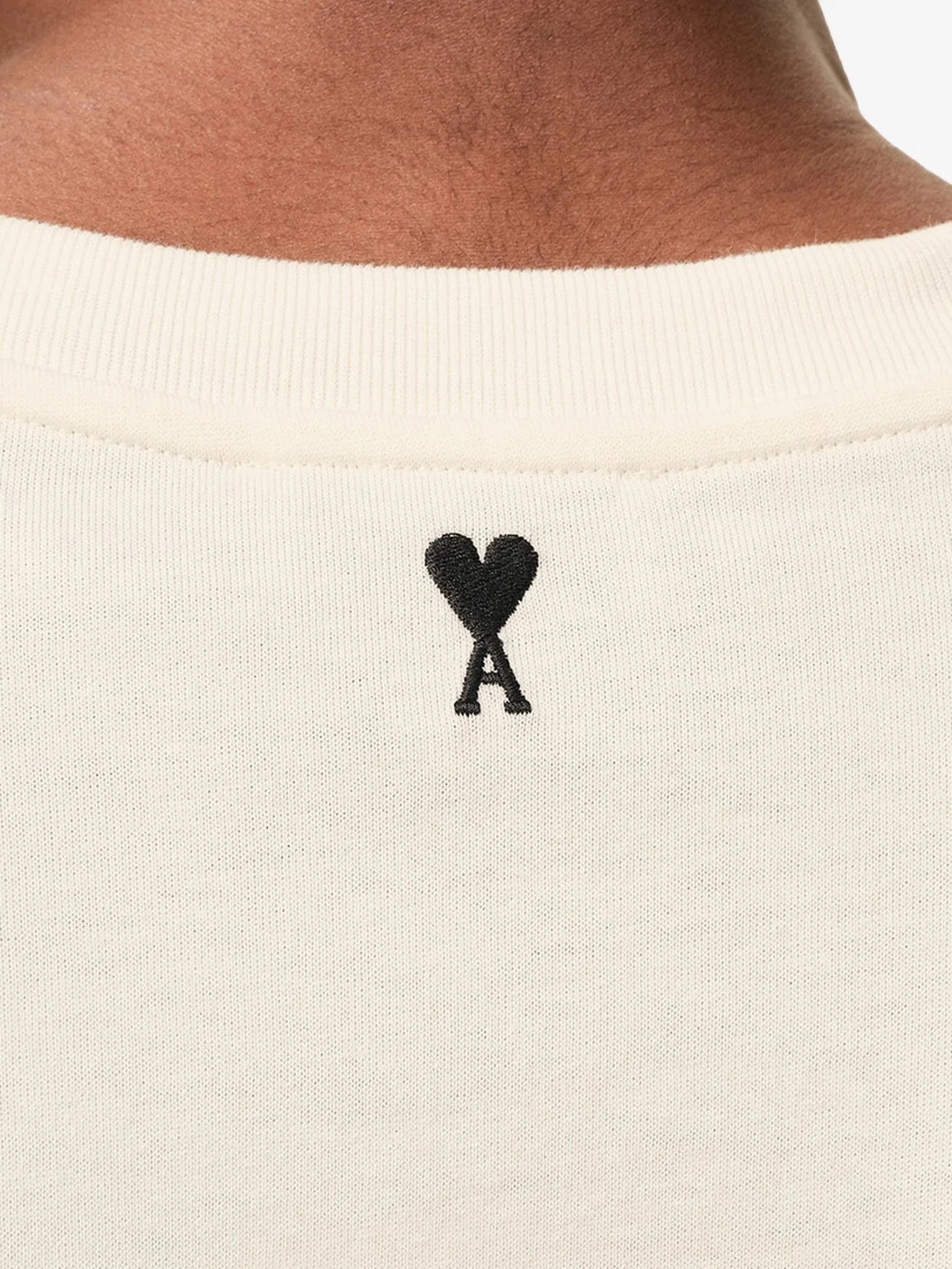 Ami Paris - T-shirt boxy imprimé Signature - Blanc Crème - T-shirts - UTS384.726