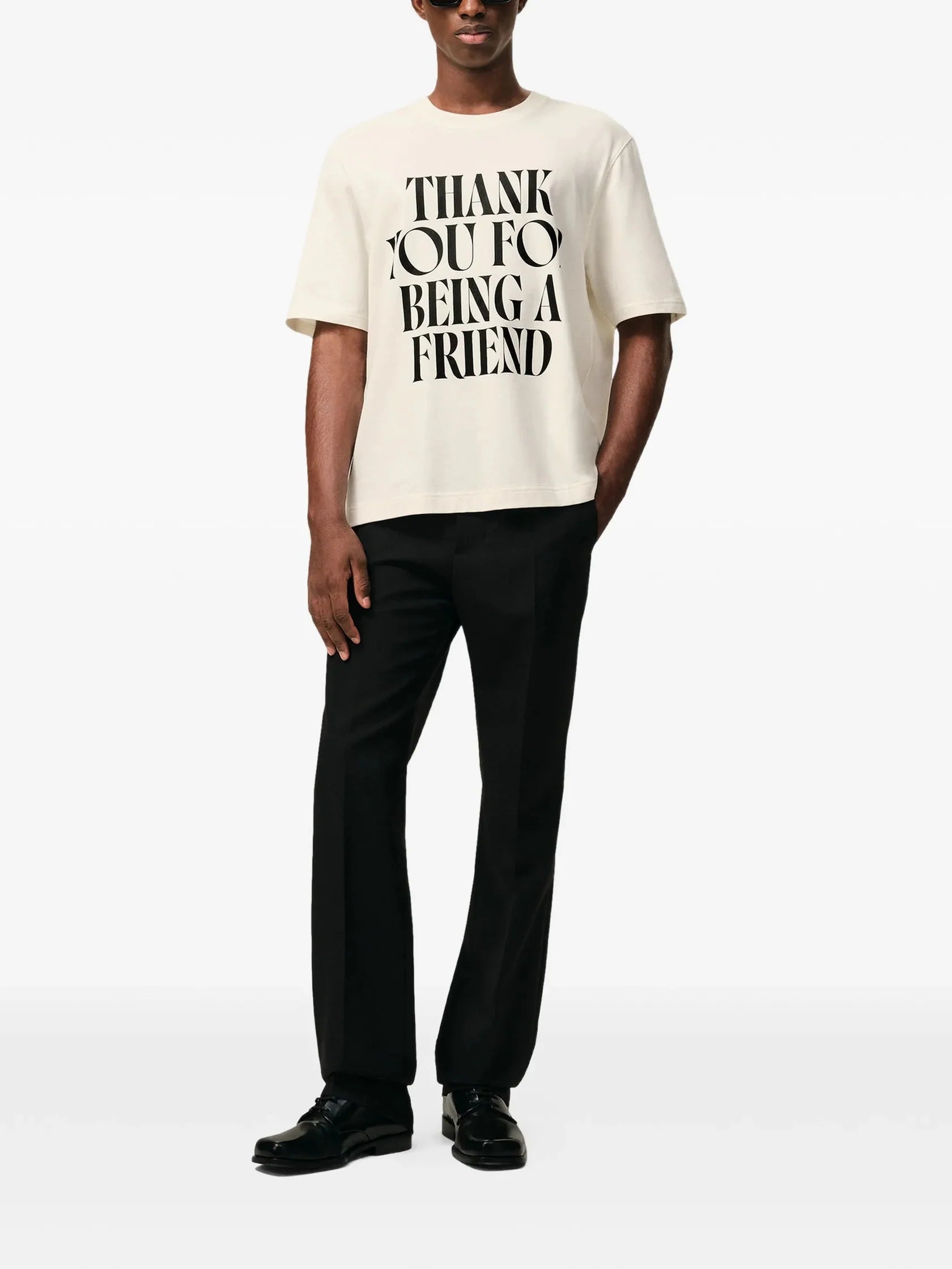 Ami Paris - T-shirt boxy imprimé Signature - Blanc Crème - T-shirts - UTS384.726