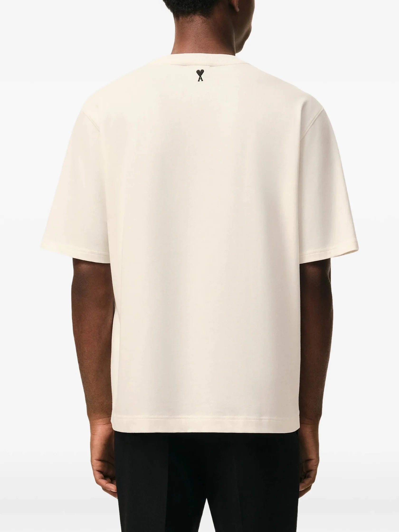 Ami Paris - T-shirt boxy imprimé Signature - Blanc Crème - T-shirts - UTS384.726