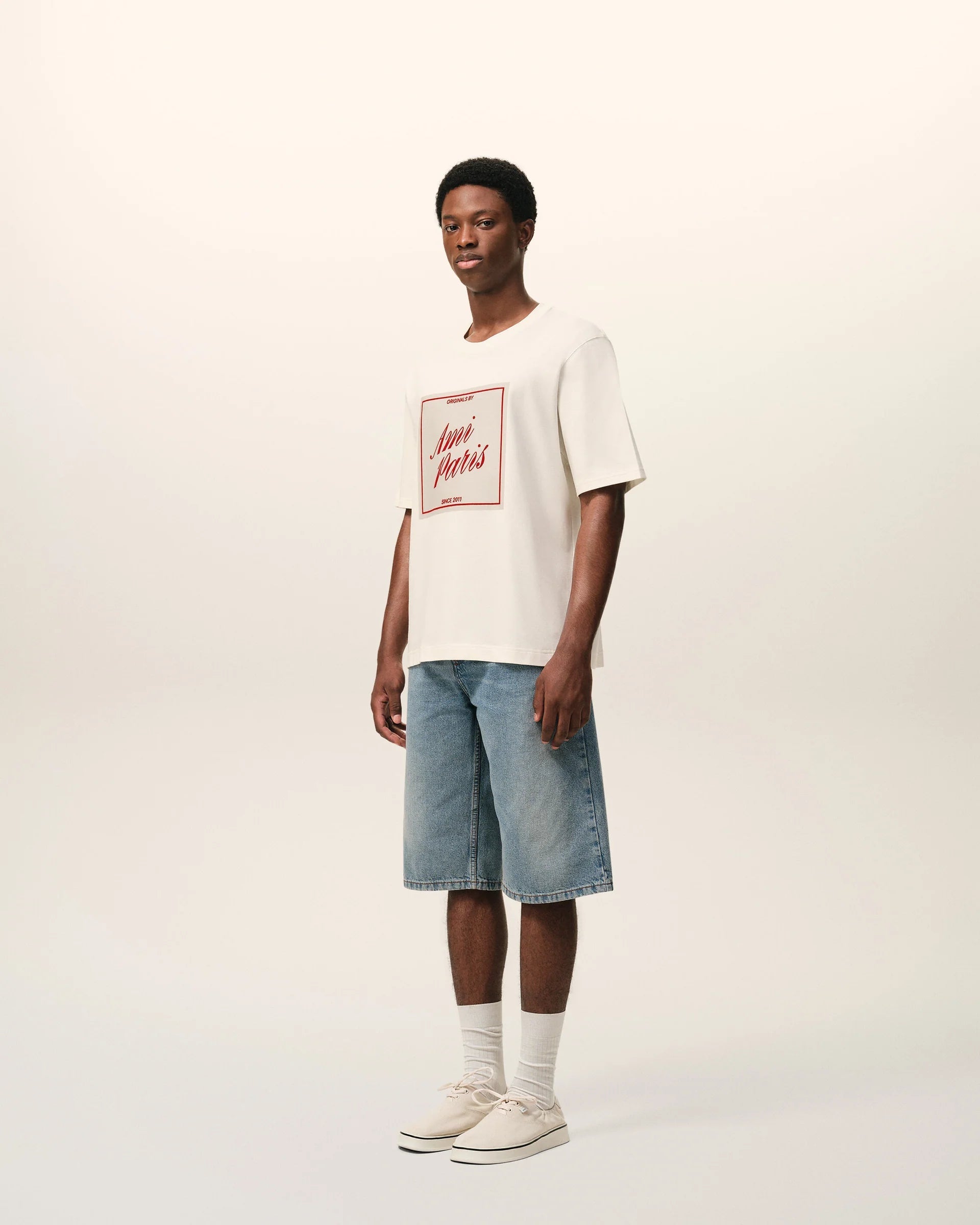 Ami Paris - T-shirt Imprimé Ami Paris héritage - Blanc Crème - T-shirts - UTS385.726