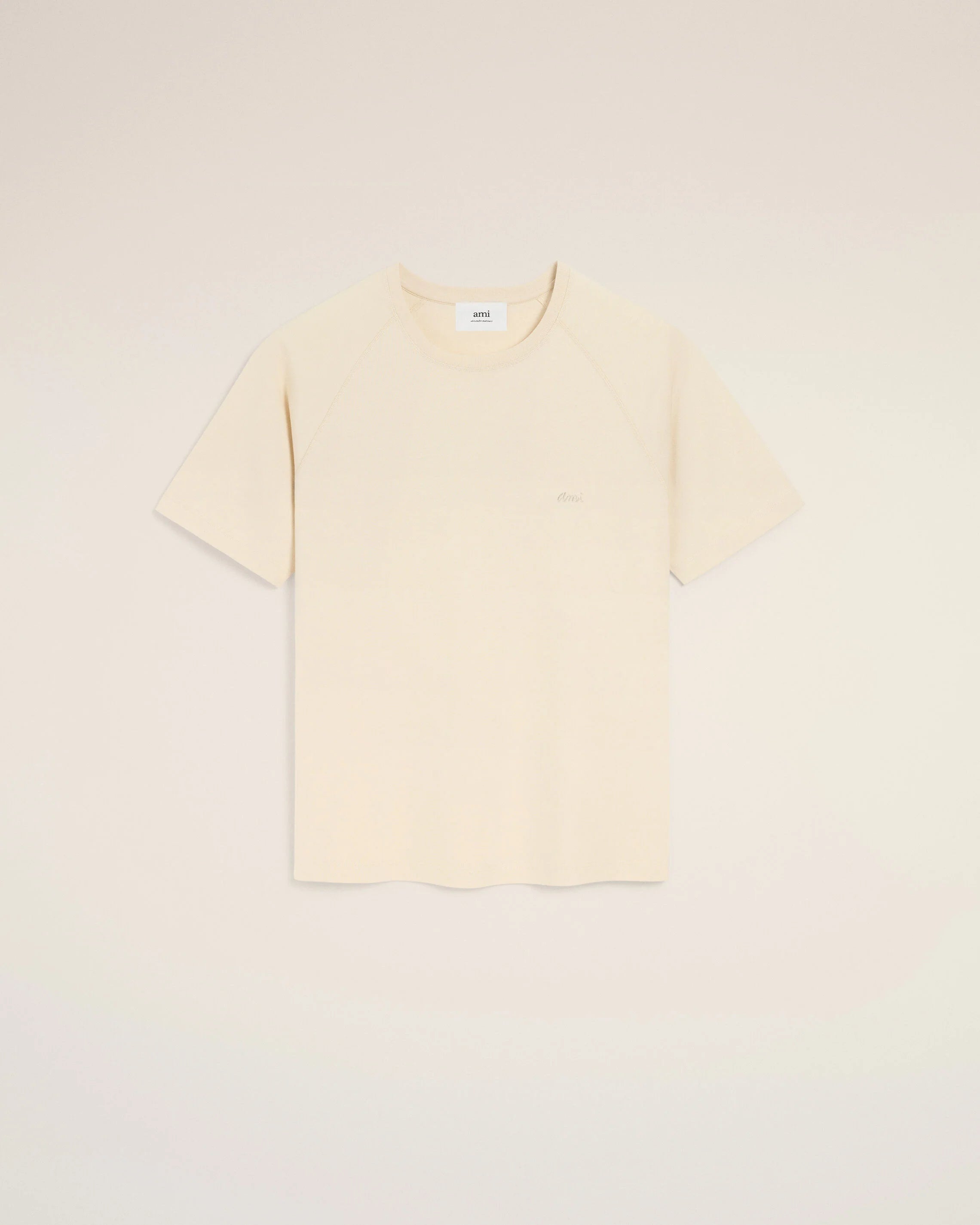 Ami Paris - T-shirt ivoire avec broderie Ami - T-shirts - UTS334.JE0172