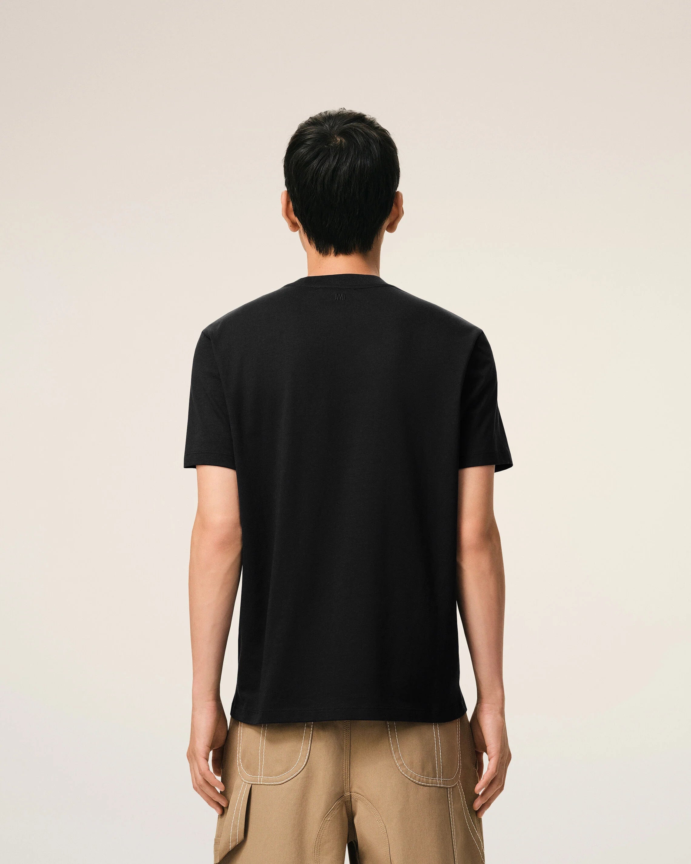 Ami Paris - T-shirt noir Ami de Coeur blanc-T-shirts-HTS346.724
