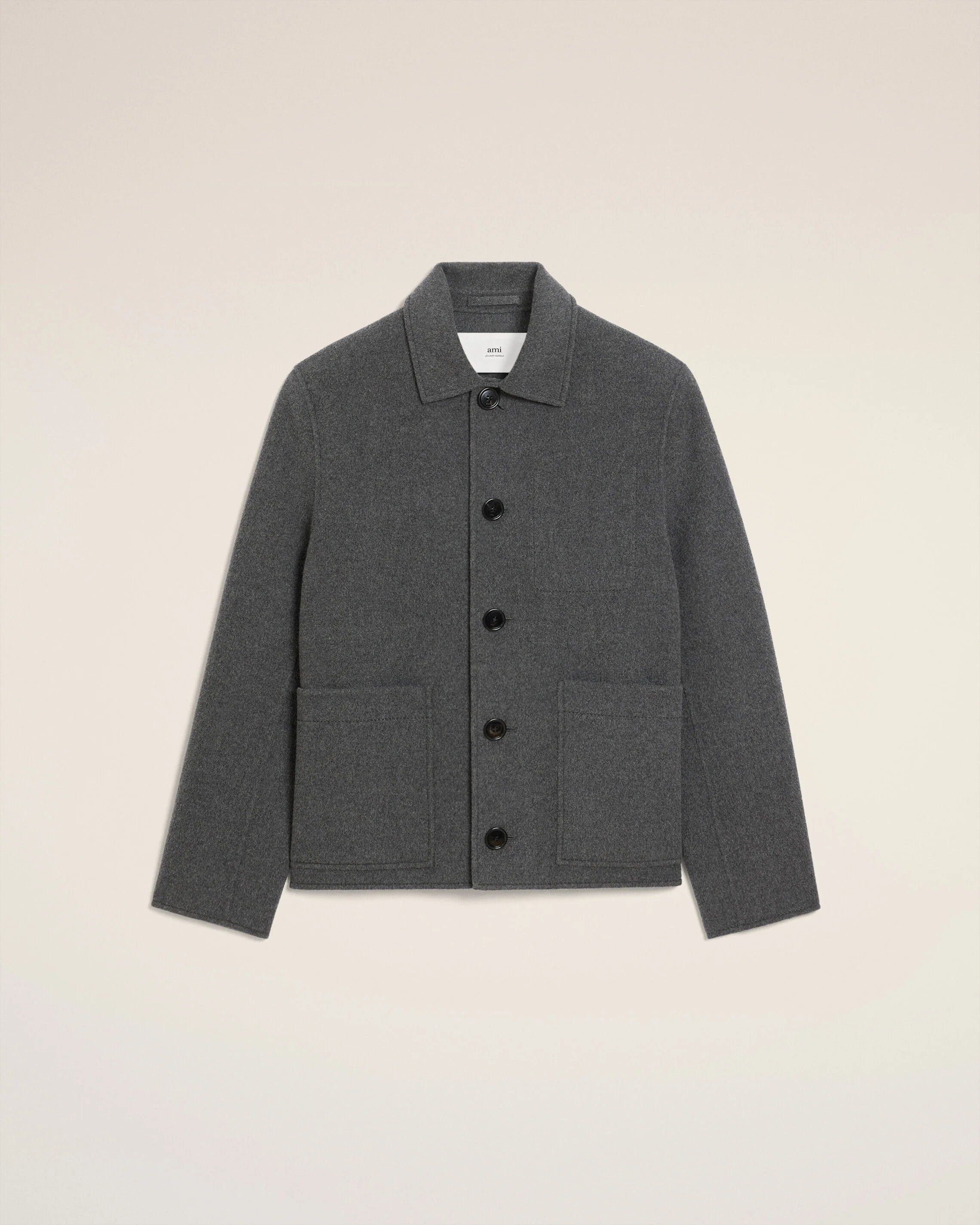 Ami Paris - Blouson Boule boutonné - Heather Grey - Vestes et Manteaux - HJK844.WV0022