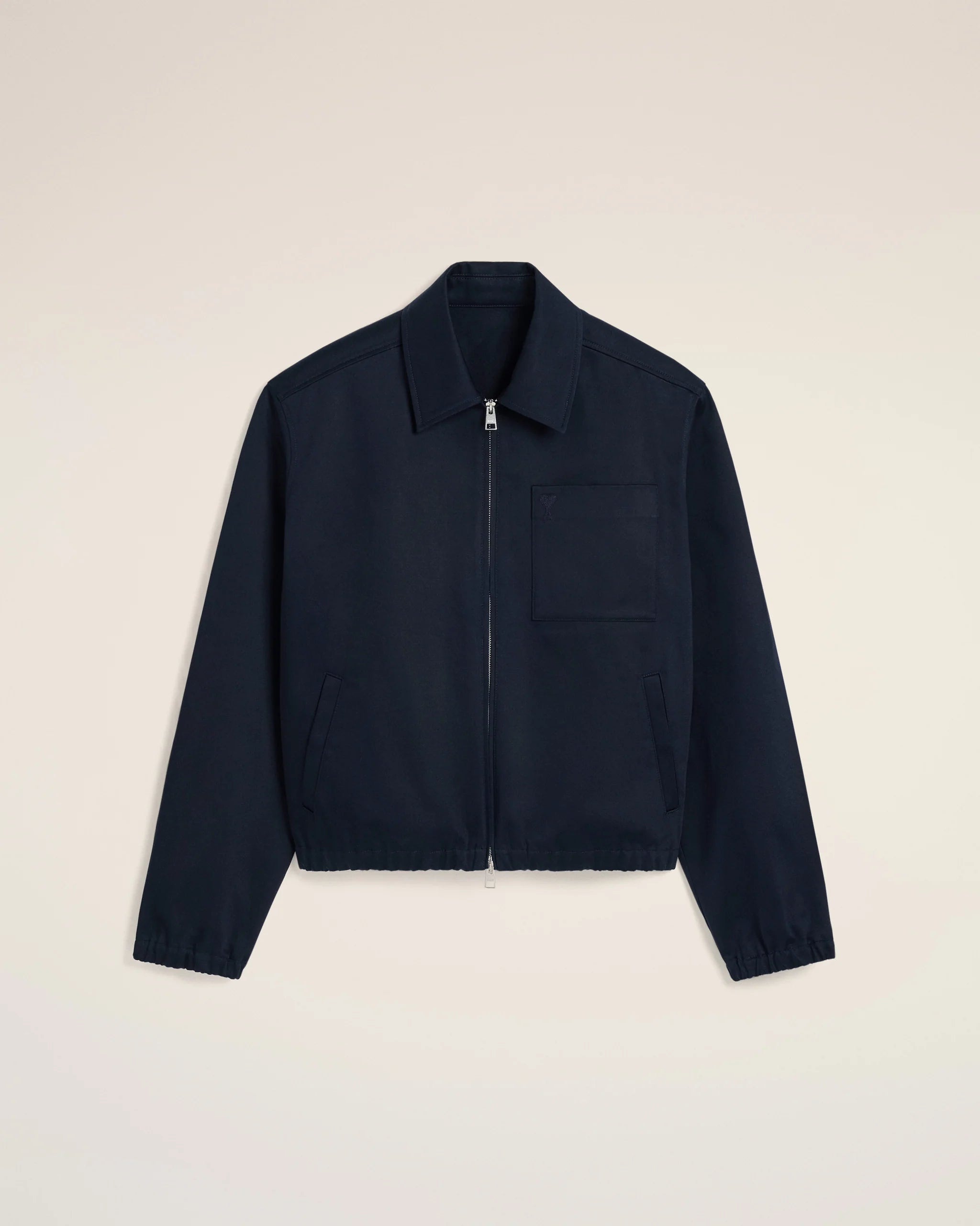 Ami Paris - Blouson Zippé Ami de Coeur - Bleu Marine - HJK059 - Vestes et Manteaux - HJK059.CO0103