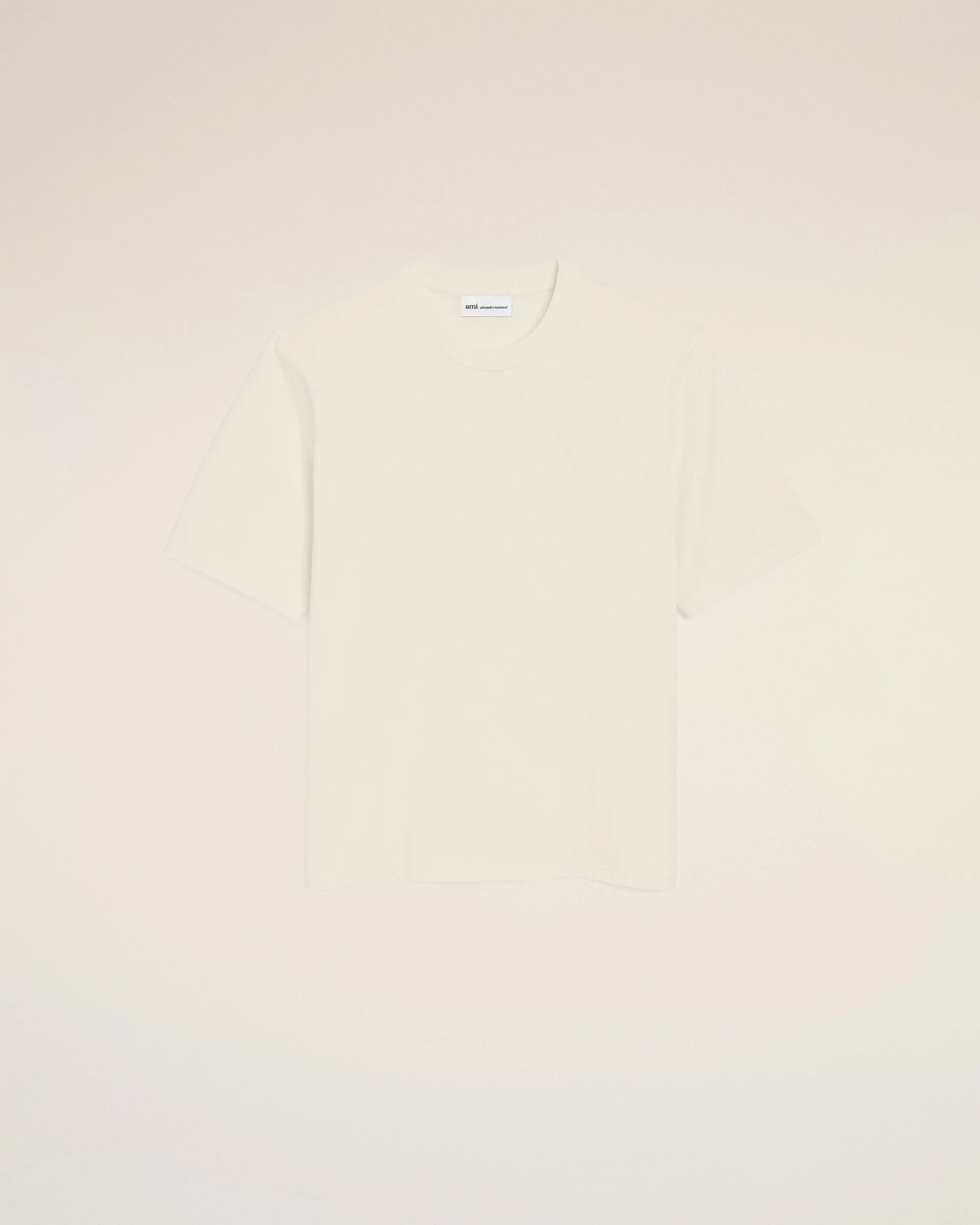 Ami Paris - T-shirt épais boxy avec Ami de coeur embossé - Blanc crème