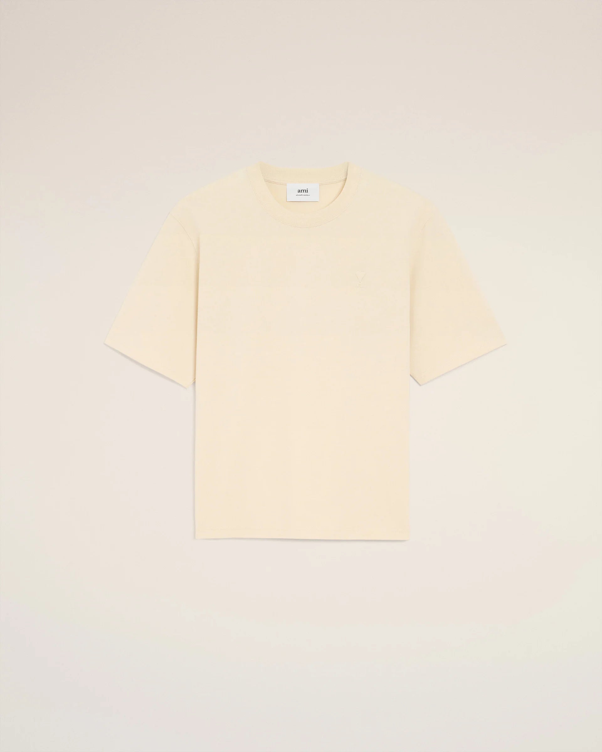 Ami Paris - T-shirt épais boxy avec Ami de coeur embossé - Blanc Crème