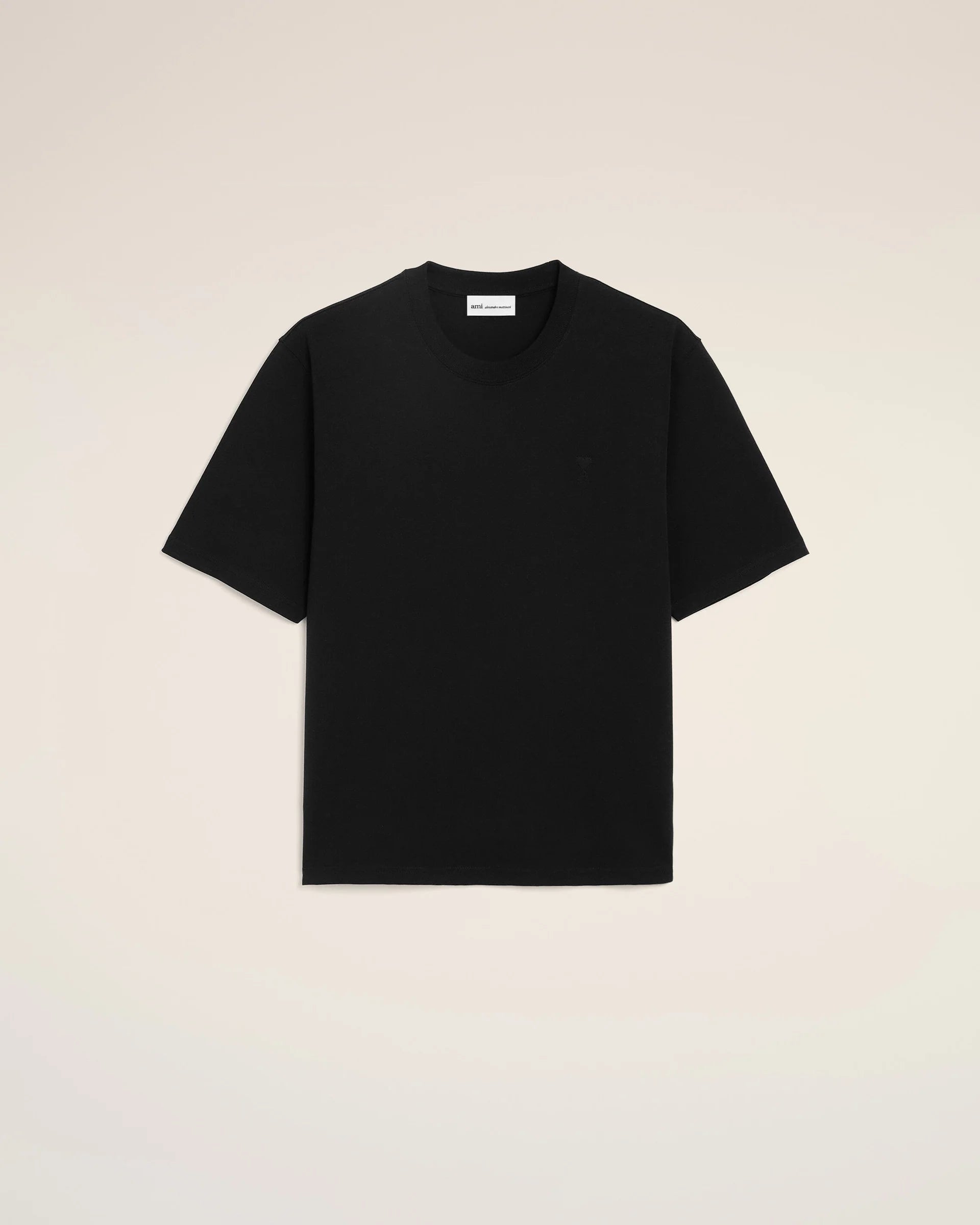 Ami Paris - T-shirt épais boxy avec Ami de coeur embossé - Noir
