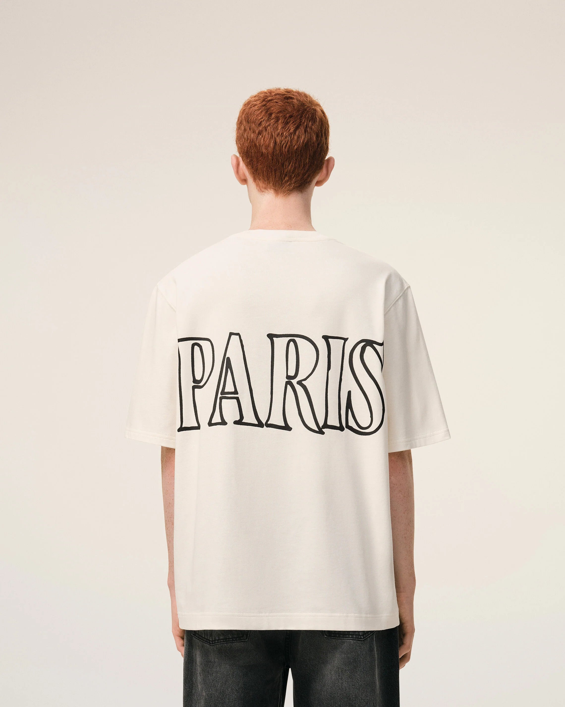 Ami Paris - T-shirt boxy imprimé Ami Paris - Blanc crème