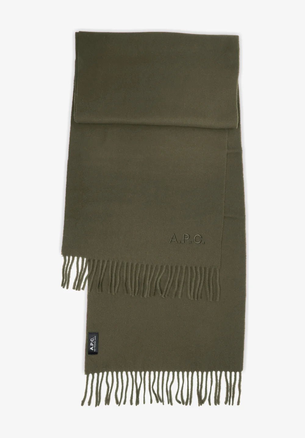 A.P.C. - Echarpe Ambroise brodée - Kaki chiné - Accessoires - 