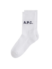    apc-chaussettes-blanches-unisexe-fabrique-en-italie-logo-broderie-coton-femme-homme-socks-mi-mollet-cotele-maison-de-couture-paris-adg-studio-grenoble-france-paris