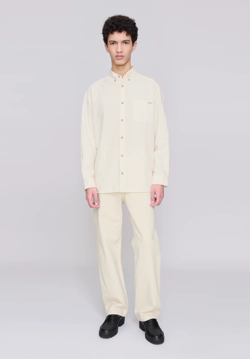 A.P.C. - Chemise Mateo Logo - Blanc cassé - Chemises - COHOE-H12599