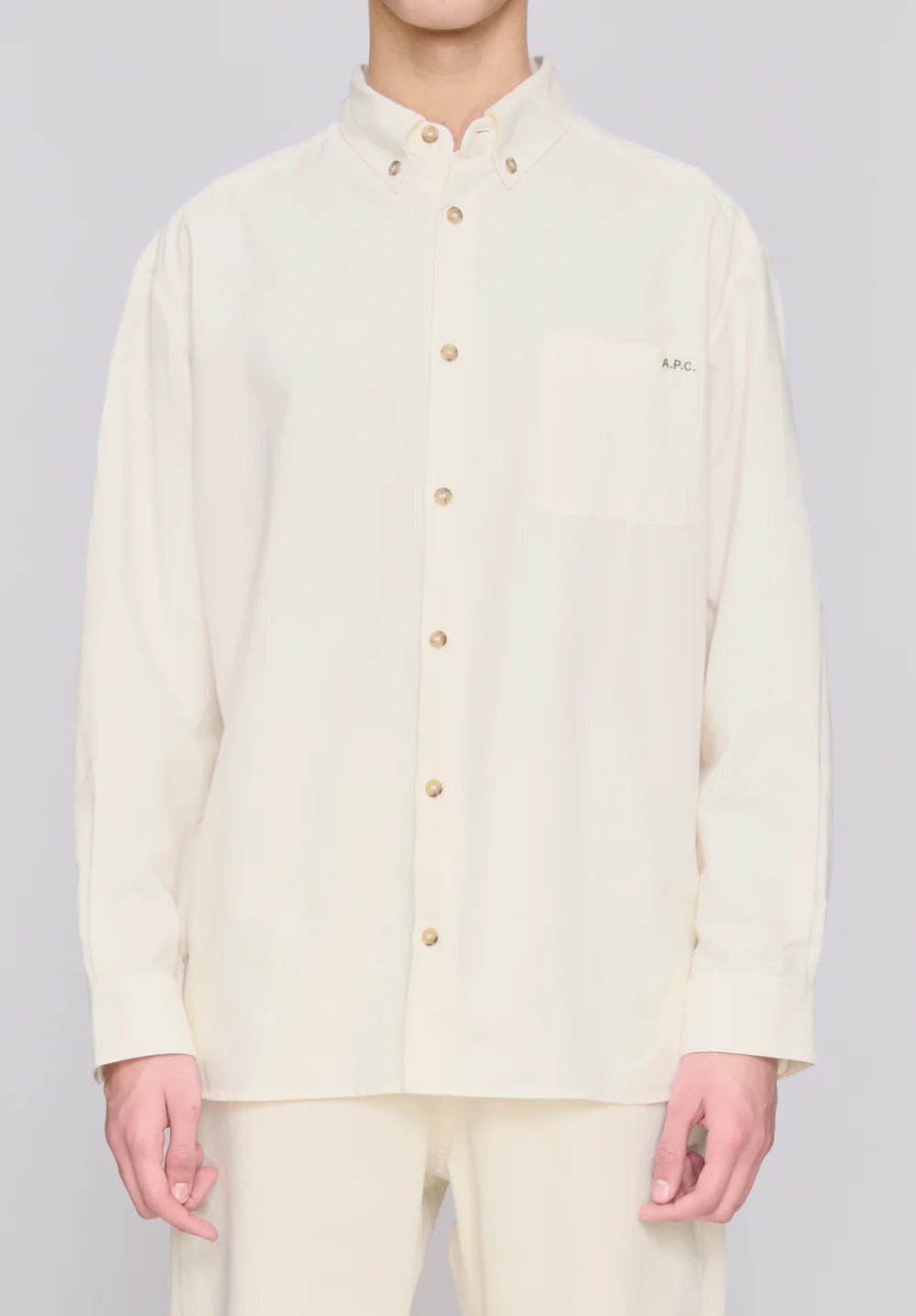 A.P.C. - Chemise Mateo Logo - Blanc cassé - Chemises - COHOE-H12599