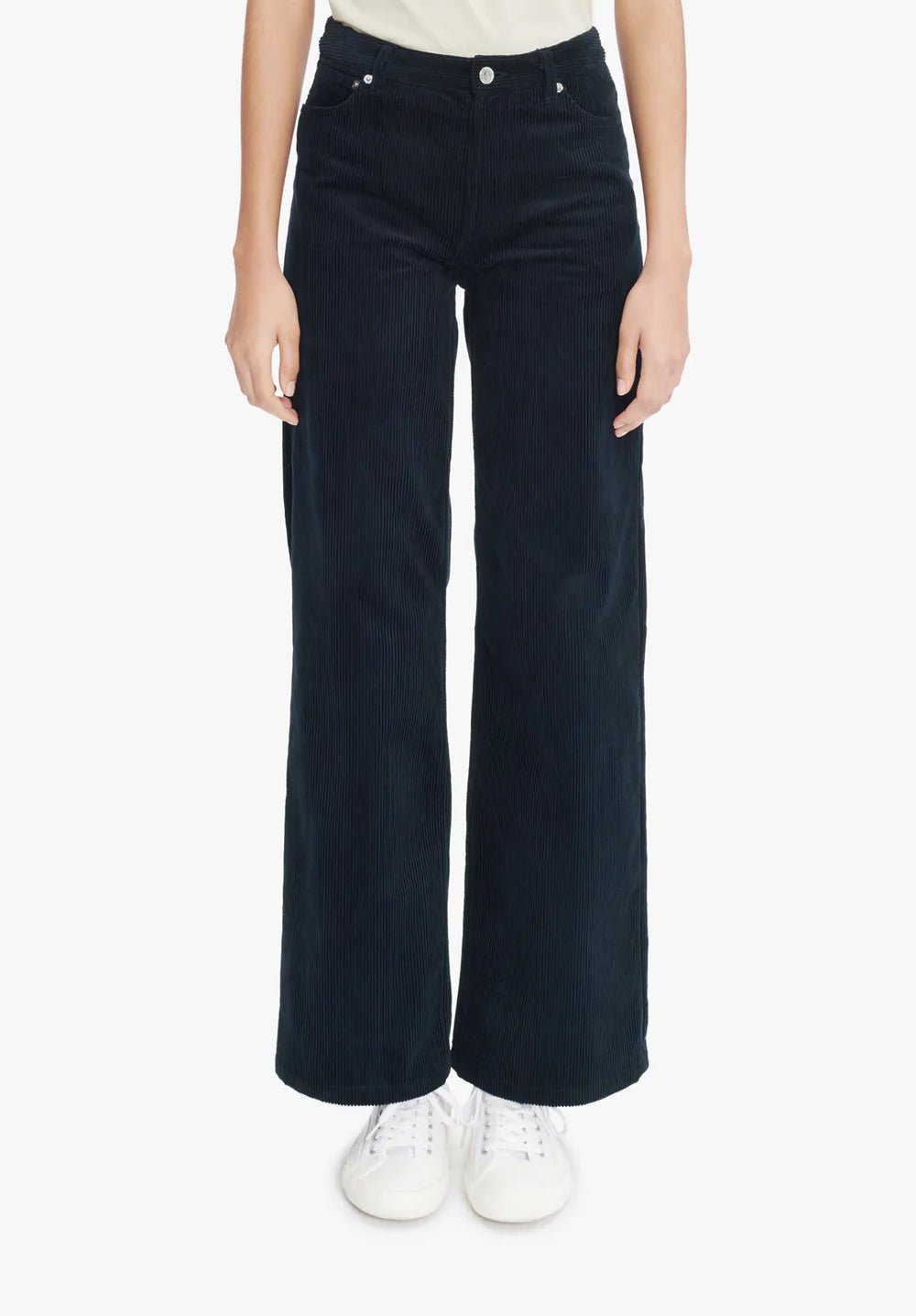 A.P.C. Femme - Pantalon Elisabeth - Velours bleu marine - Jupes et Pantalons - COHBB - F09181