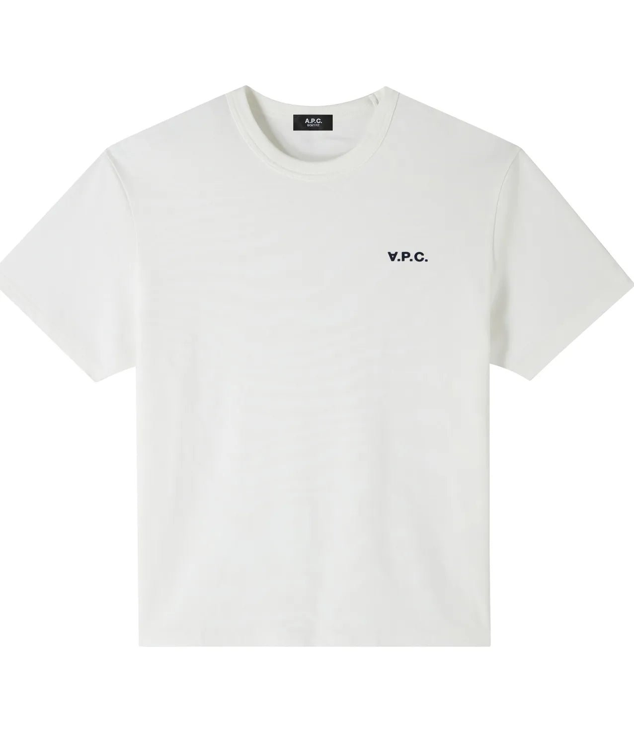 A.P.C - T - Shirt Boxy Petit VPC - Blanc/Bleu Marine - T - shirts - COHBQ - H26391