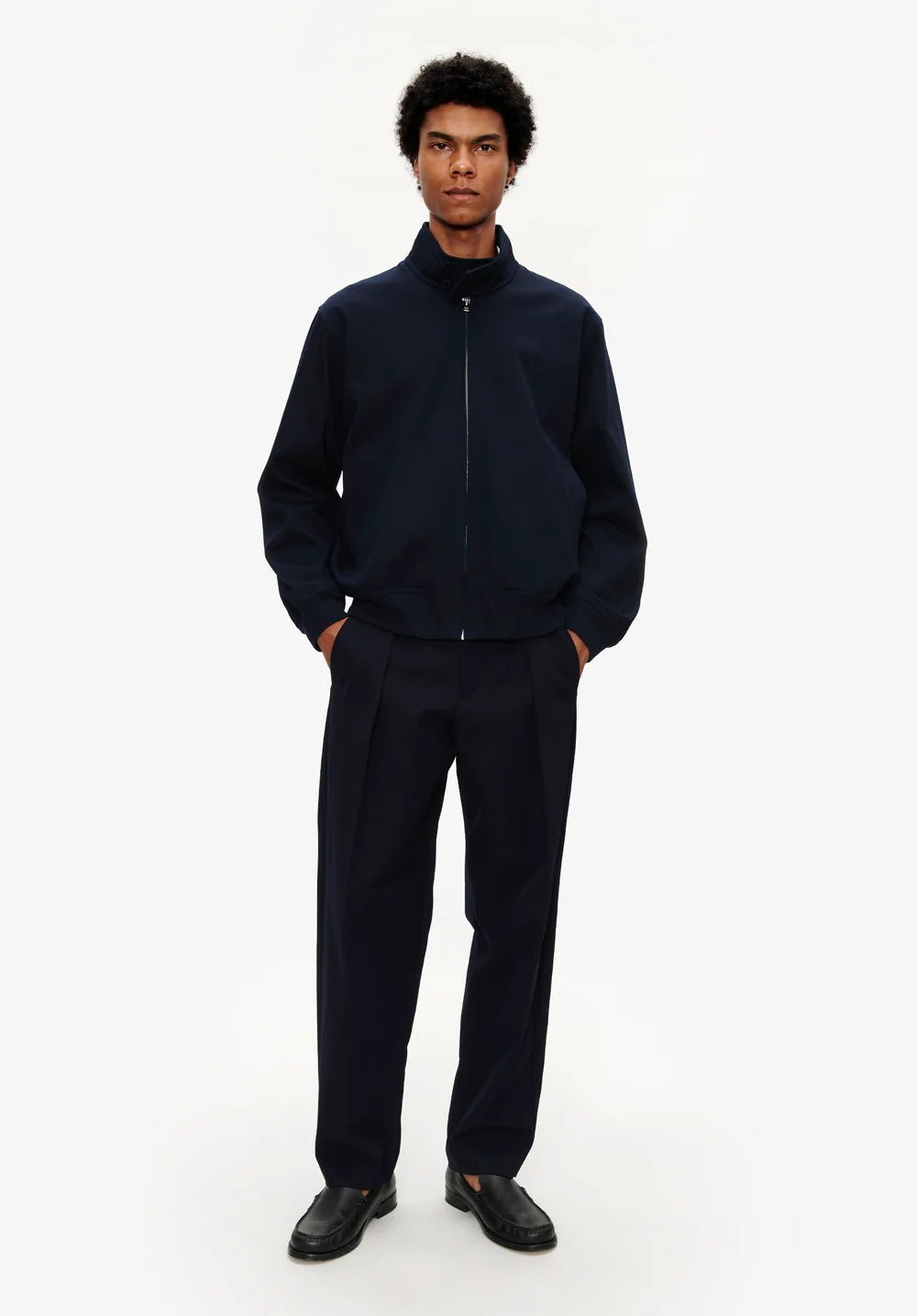 A.P.C - Blouson zippé Dave - Bleu marine - Vestes et Manteaux - COHLC-H32047