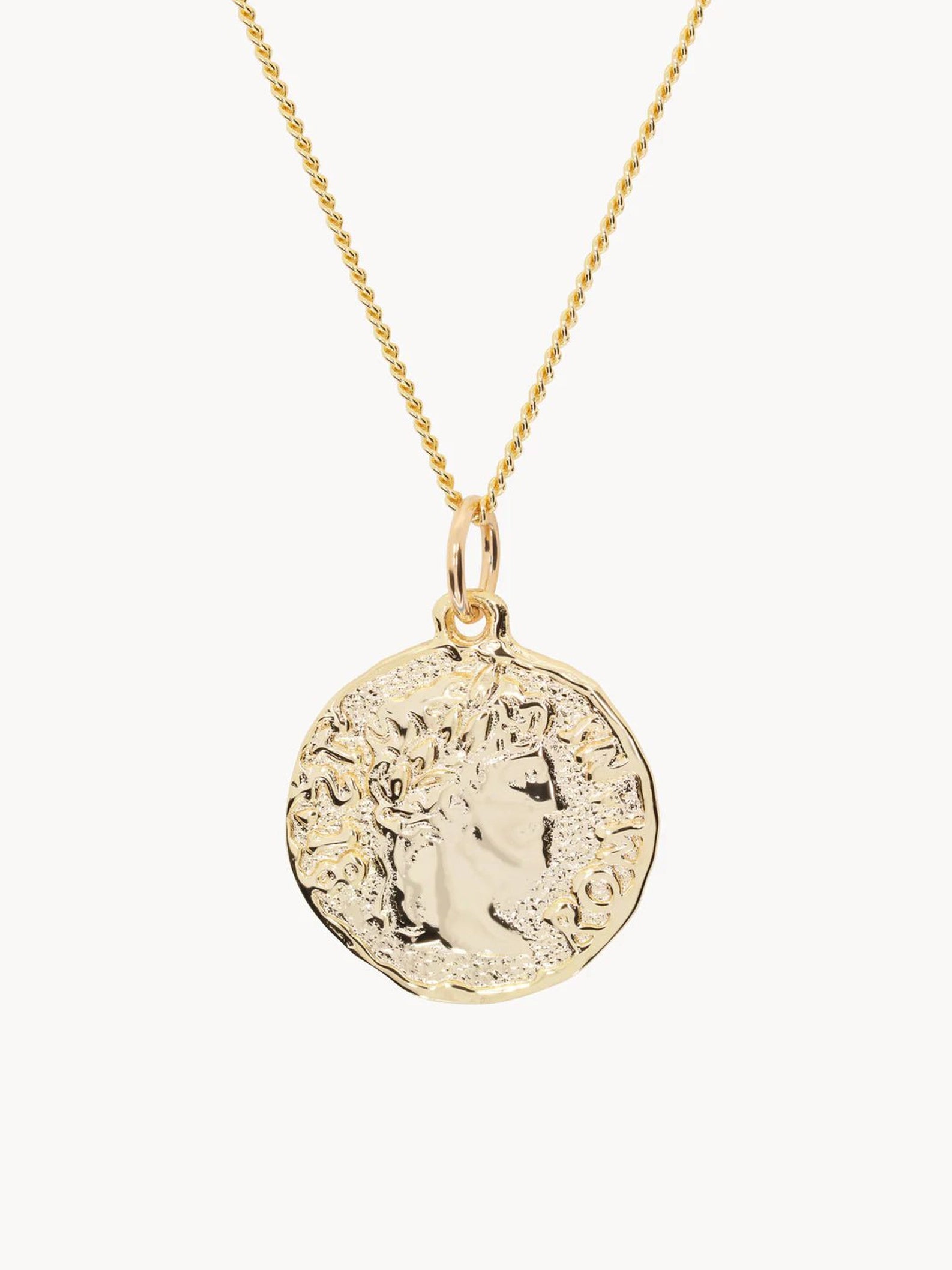 Aries Arise - Chain Necklace With Roman Coin Pendant - Or-Accessoires-FTAR90109