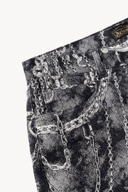 Aries Arise - Chains Jacquard Lilly Jeans - Black - Pantalons et Shorts - AR3012102