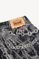 Aries Arise - Chains Jacquard Lilly Jeans - Black - Pantalons et Shorts - AR3012102