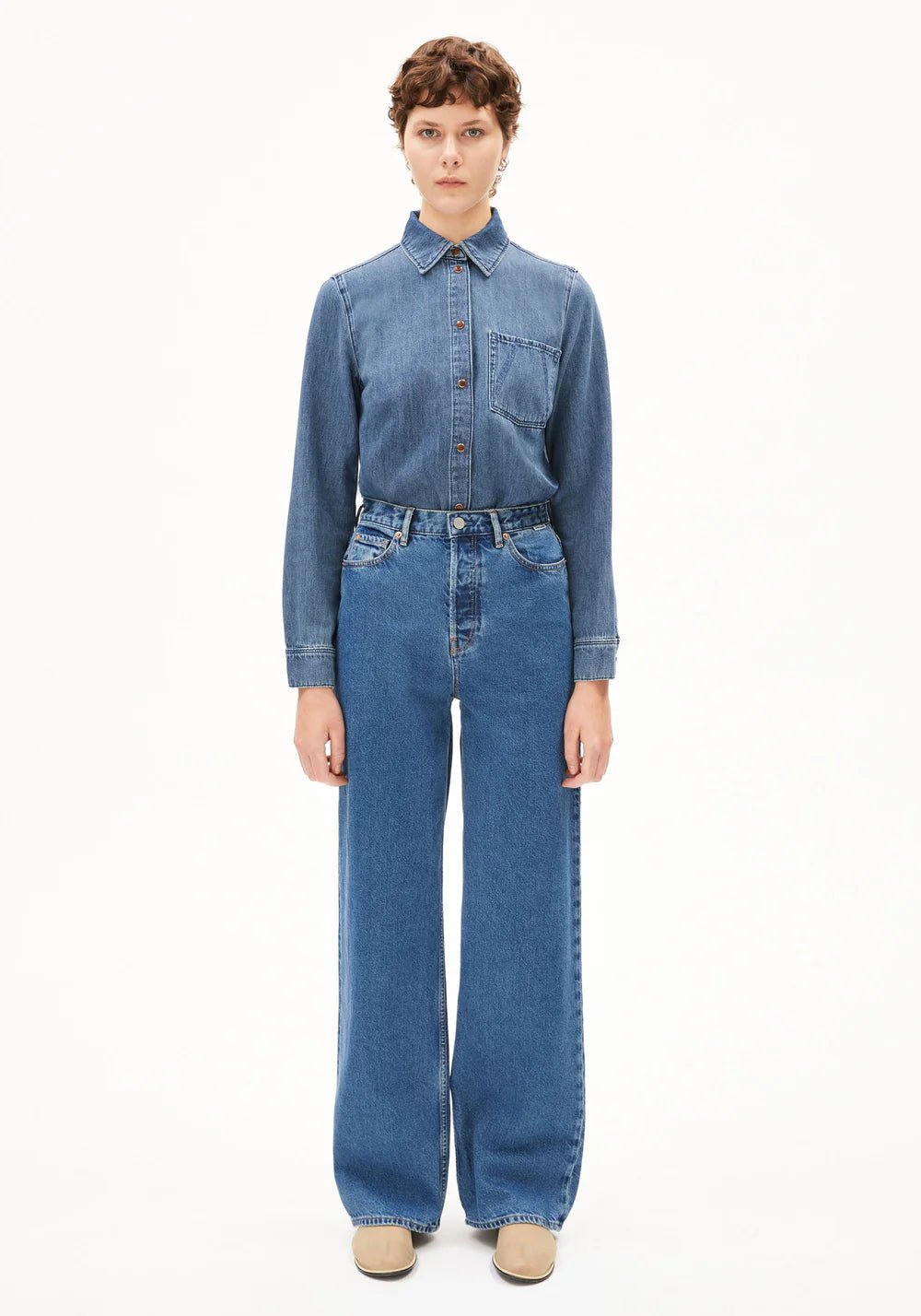 Armedangels - Enijaa High Waist Wide Jean - Blue Daydream - Jupes et Pantalons - 30007111
