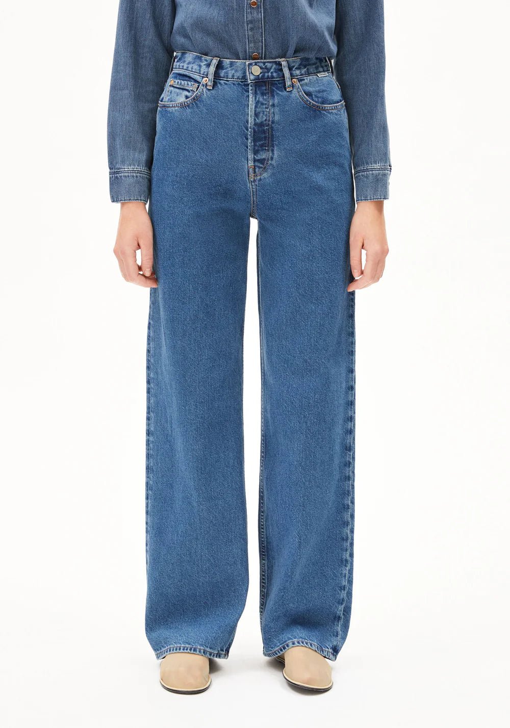 Armedangels - Enijaa High Waist Wide Jean - Blue Daydream - Jupes et Pantalons - 30007111