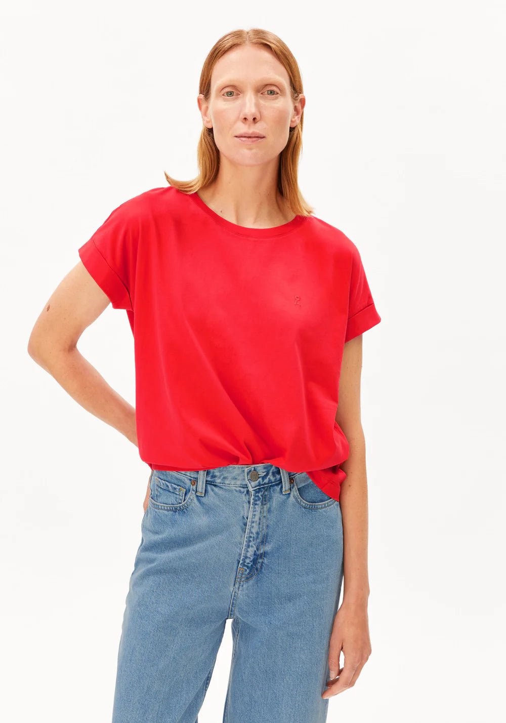Armedangels - Idaara T-shirt - Mars Red - Tops - 30001811
