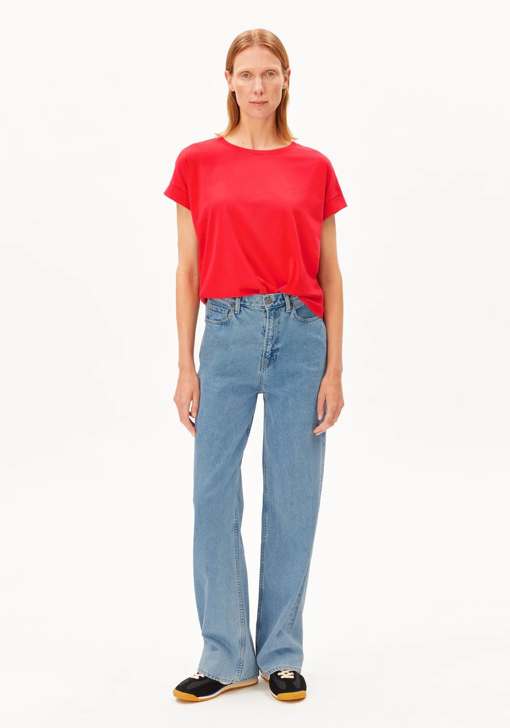 Armedangels - Idaara T-shirt - Mars Red - Tops - 30001811