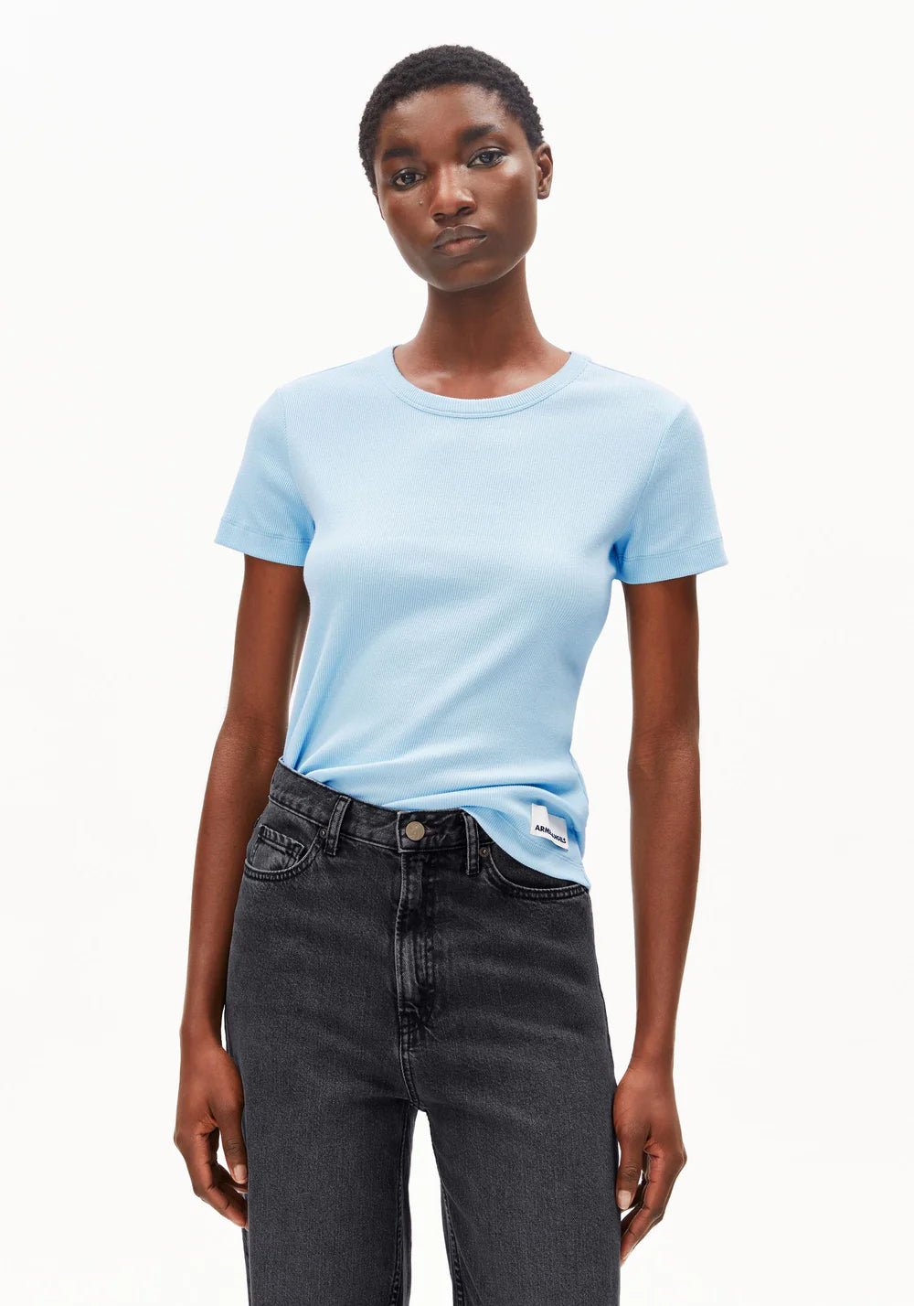 Armedangels - Kardaa T-shirt côtelé - Blue Glow - Tops - 30004660