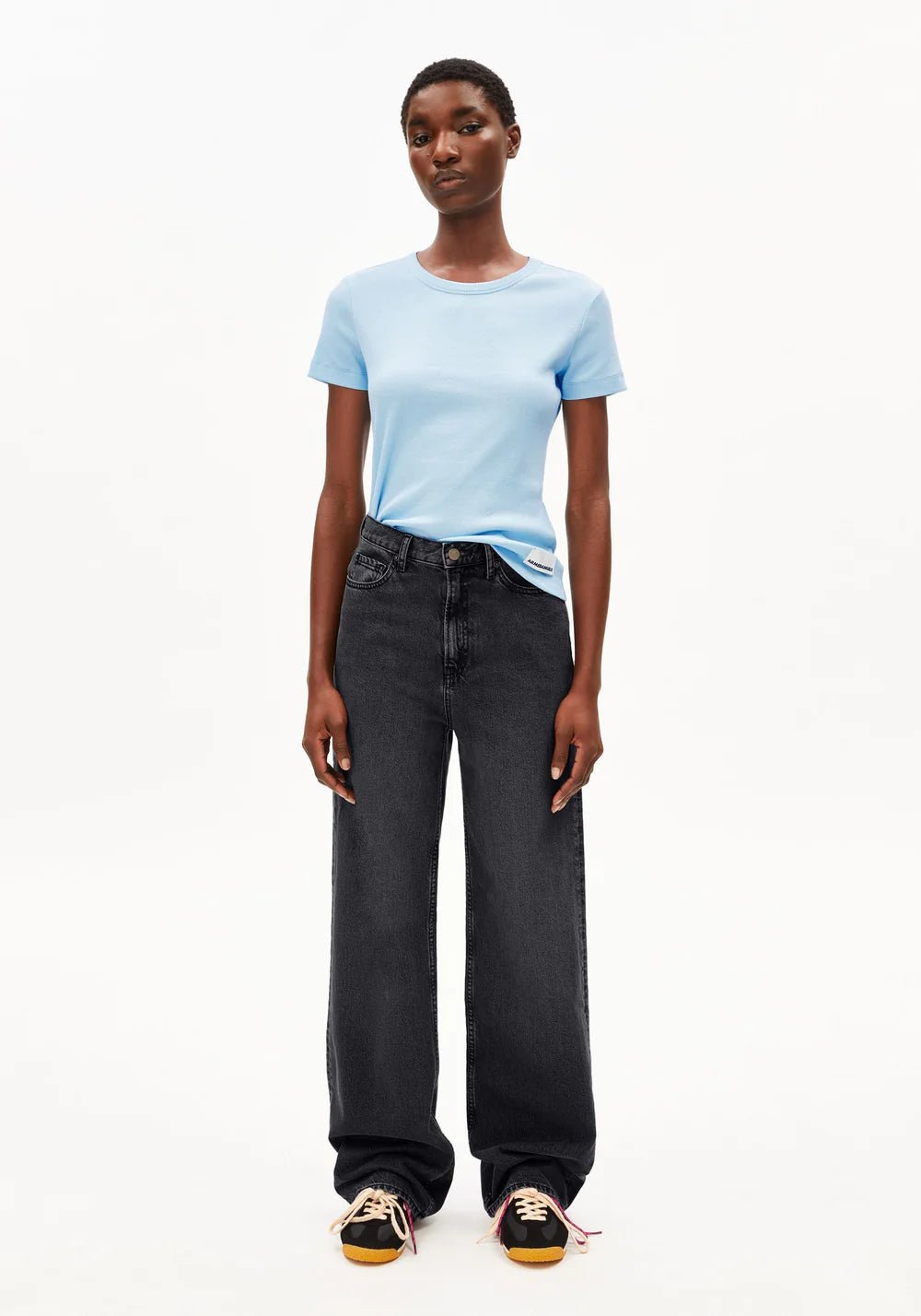 Armedangels - Kardaa T-shirt côtelé - Blue Glow - Tops - 30004660