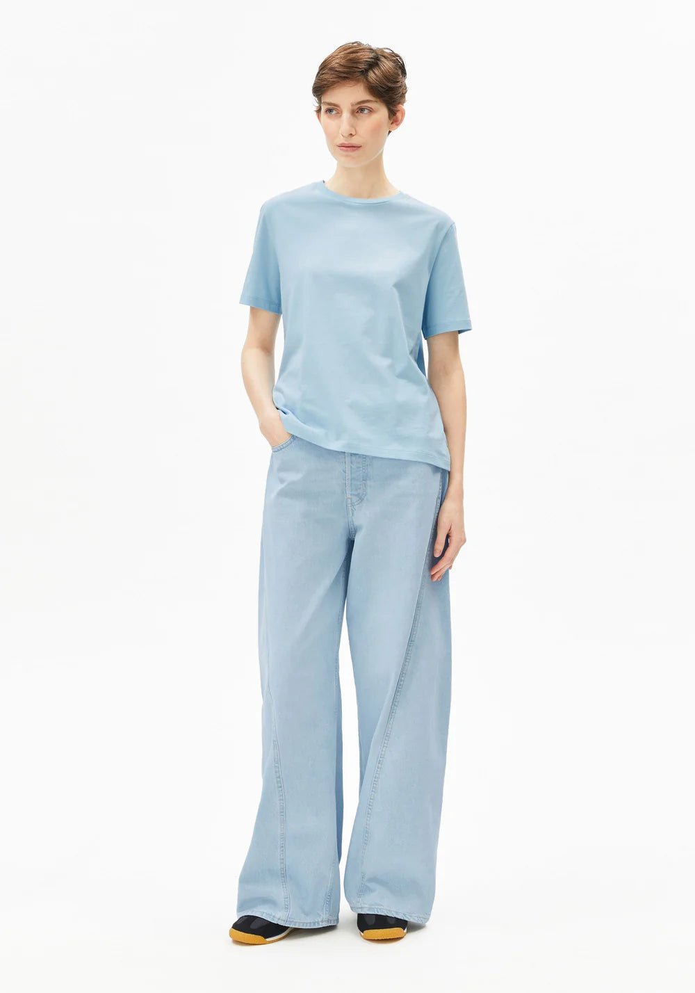 Armedangels - Lualaa T-shirt - Blue Glow - Tops - 30006877