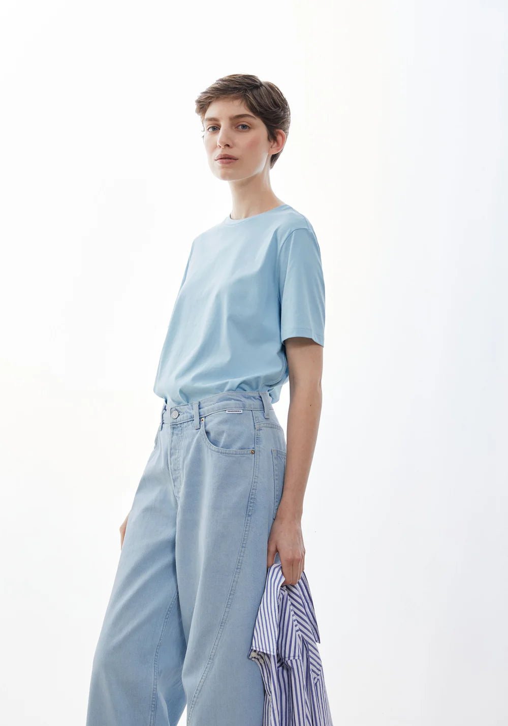 Armedangels - Lualaa T-shirt - Blue Glow - Tops - 30006877