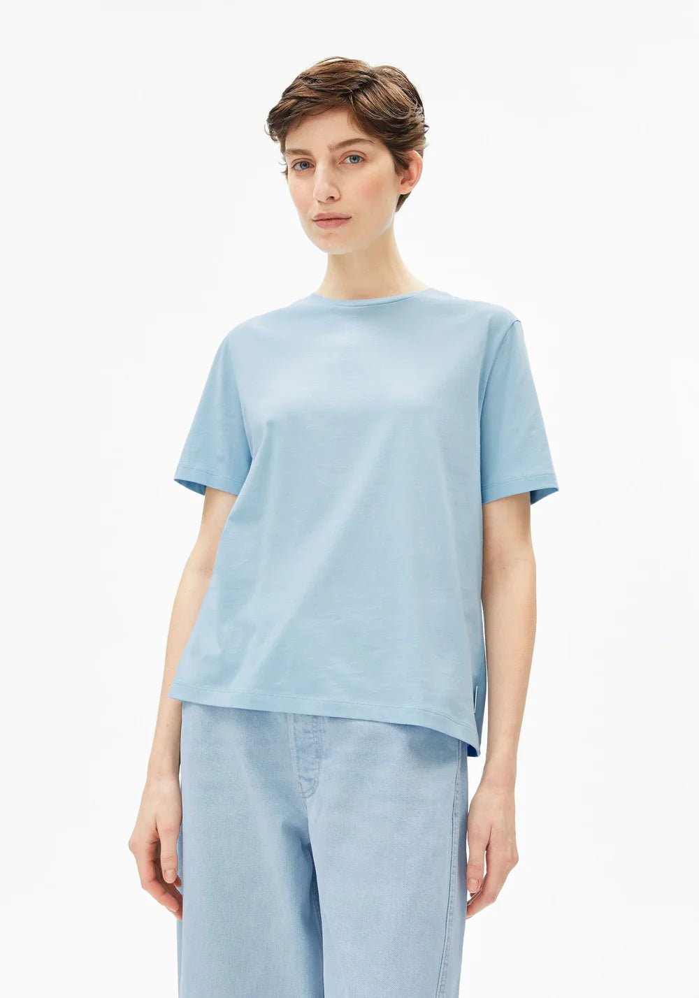 Armedangels - Lualaa T-shirt - Blue Glow - Tops - 30006877