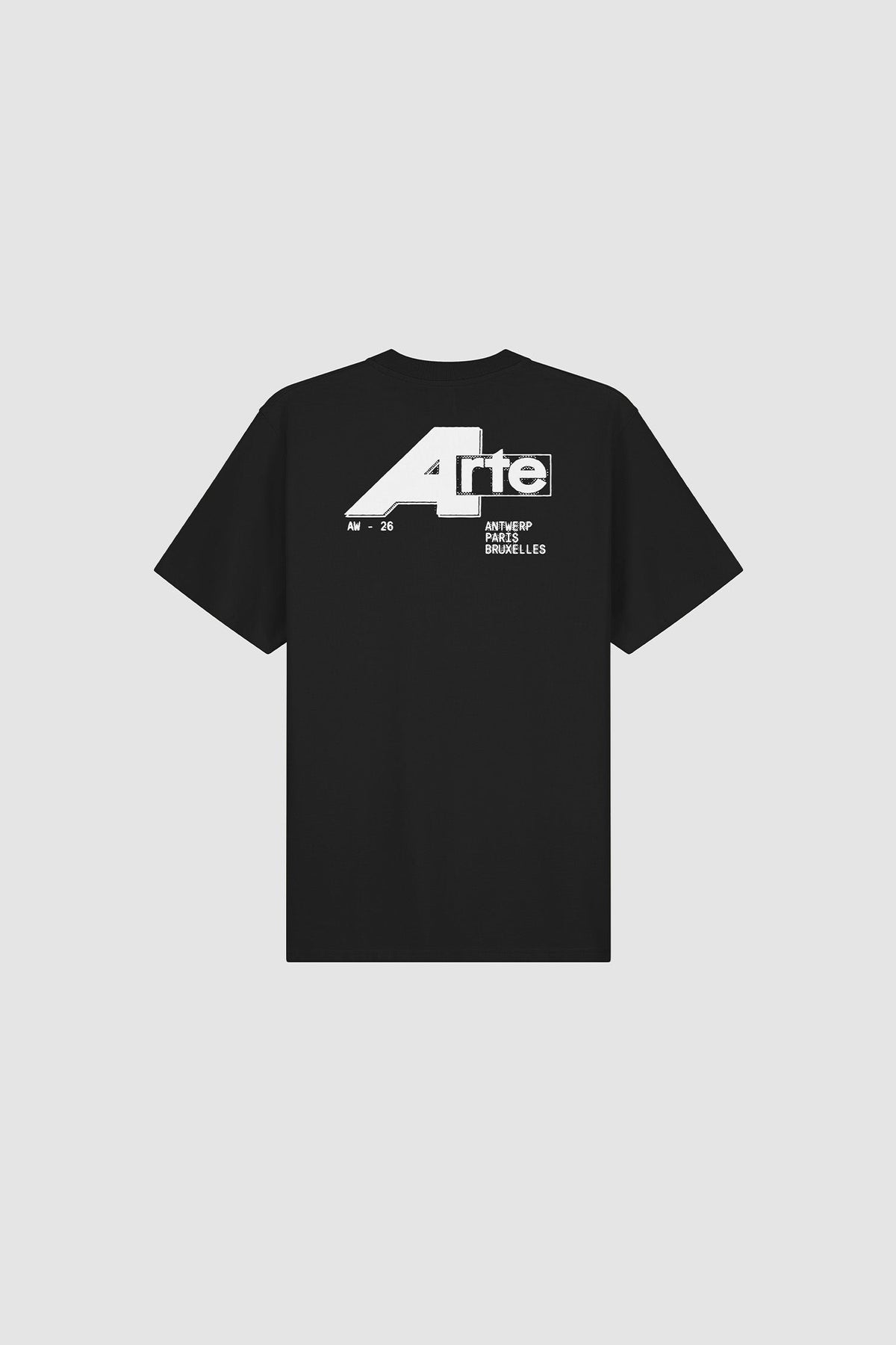 Arte Antwerp T-shirt Big A noir – packshot de dos sur fond gris