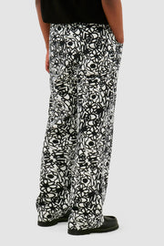 Arte Antwerp - Allover Flower Pants - Black/White - Pantalons et Shorts - AW24 - 044P