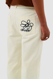 Arte Antwerp - Embrodeiry Pocket Pants - Cream - Pantalons et Shorts - AW24 - 147P - 1