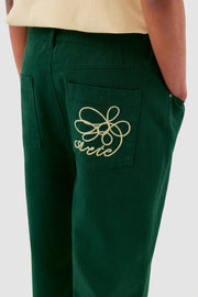 Arte Antwerp - Embrodeiry Pocket Pants - Green - Pantalons et Shorts - AW24 - 147P - 1