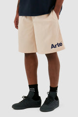 Arte Antwerp - Samuel Logo Short - Cream-Pantalons et Shorts-SS24-127SHO